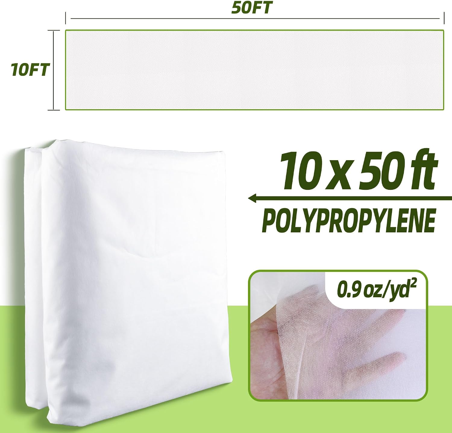 CJGQ 10x50ft Plant Covers Freeze Protection Frost Cloth Blanket Floating Row Cover for Winter 0.9 oz/yd²