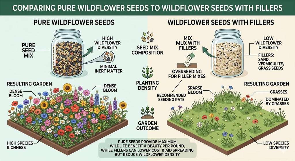 Wildflower Seeds 1/4lb Perennial - 100% Pure Organic Non-GMO Seed Mix - 12 Hardy Varieties for Pollinators, Bees &