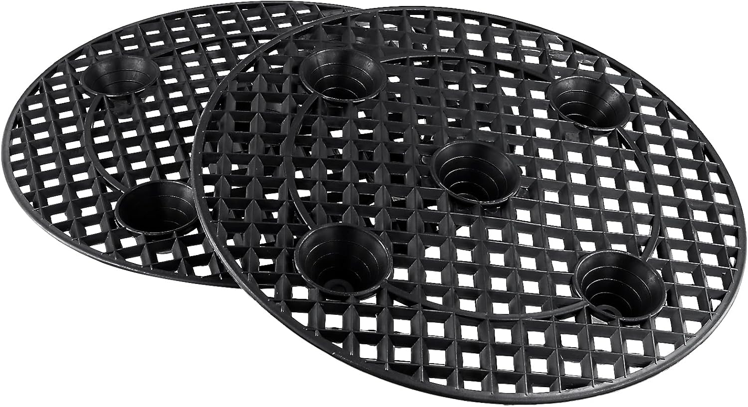 20 PCS 12 Inch Black Plant Level Pot Elevator, Plastic Plant Risers, Round Flower Pot Holder for Indoor Outdoor Gardens