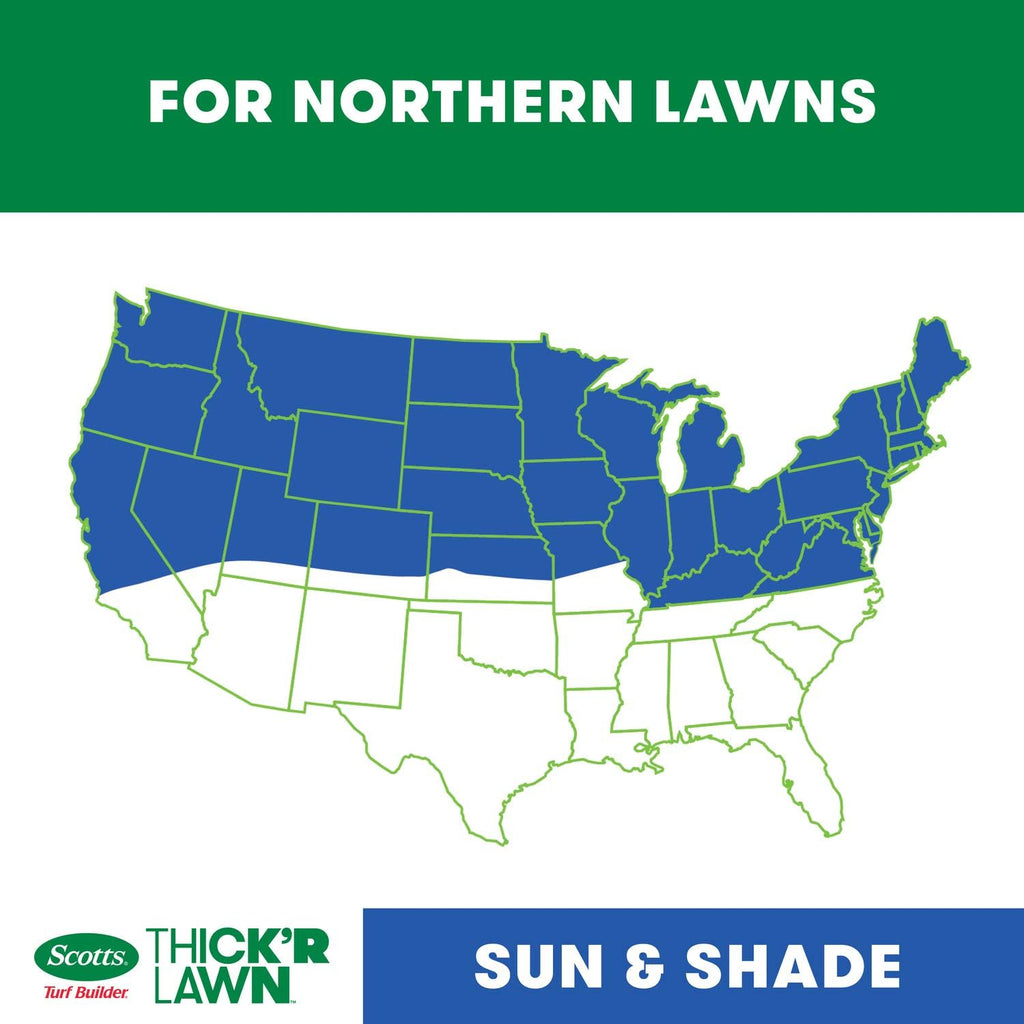 Scotts Turf Builder Thick'r Lawn Sun & Shade, 12 lbs., 12 lbs. (2-Pack) | Combination Seed, Fertilizer and Soil