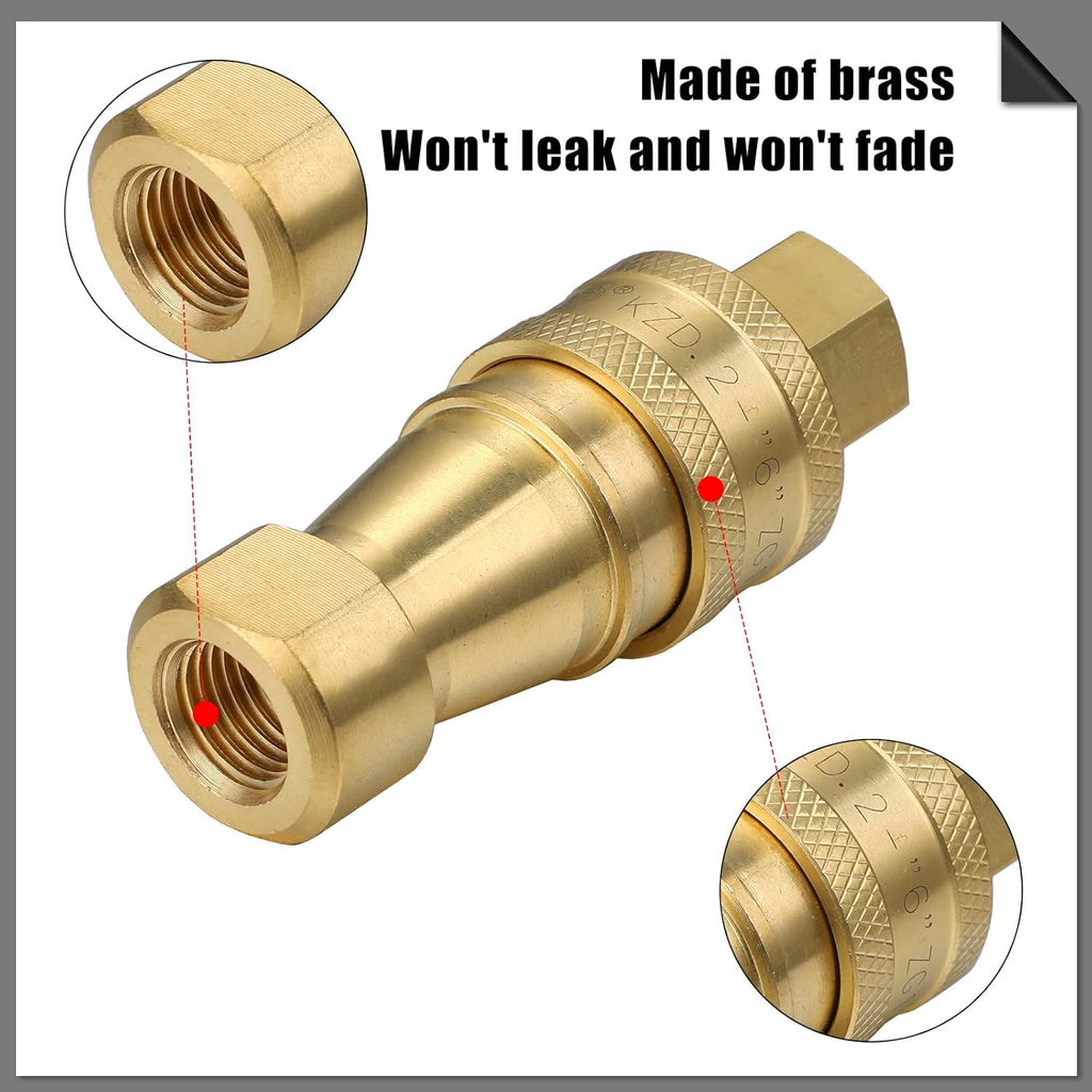 Vinsot 2 Set 1/4" Quick Disconnect Coupler Valve for Carpet Cleaning Wand Truck Mount Carpet Cleaning Wand Valve