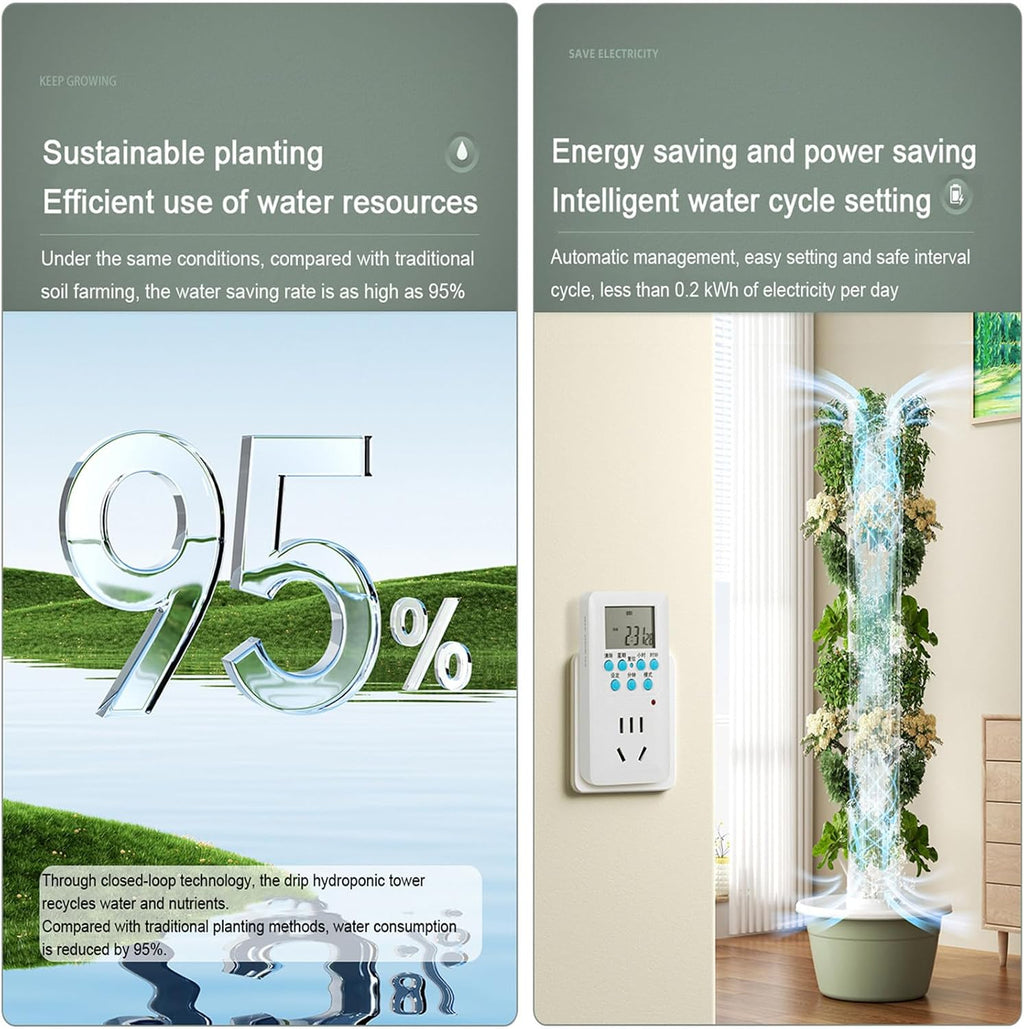 Vertical Hydroponic Grow Tower Aeroponic Tower for Fruits and Vegetables,Hydroponics Growing Kits,for Your Home