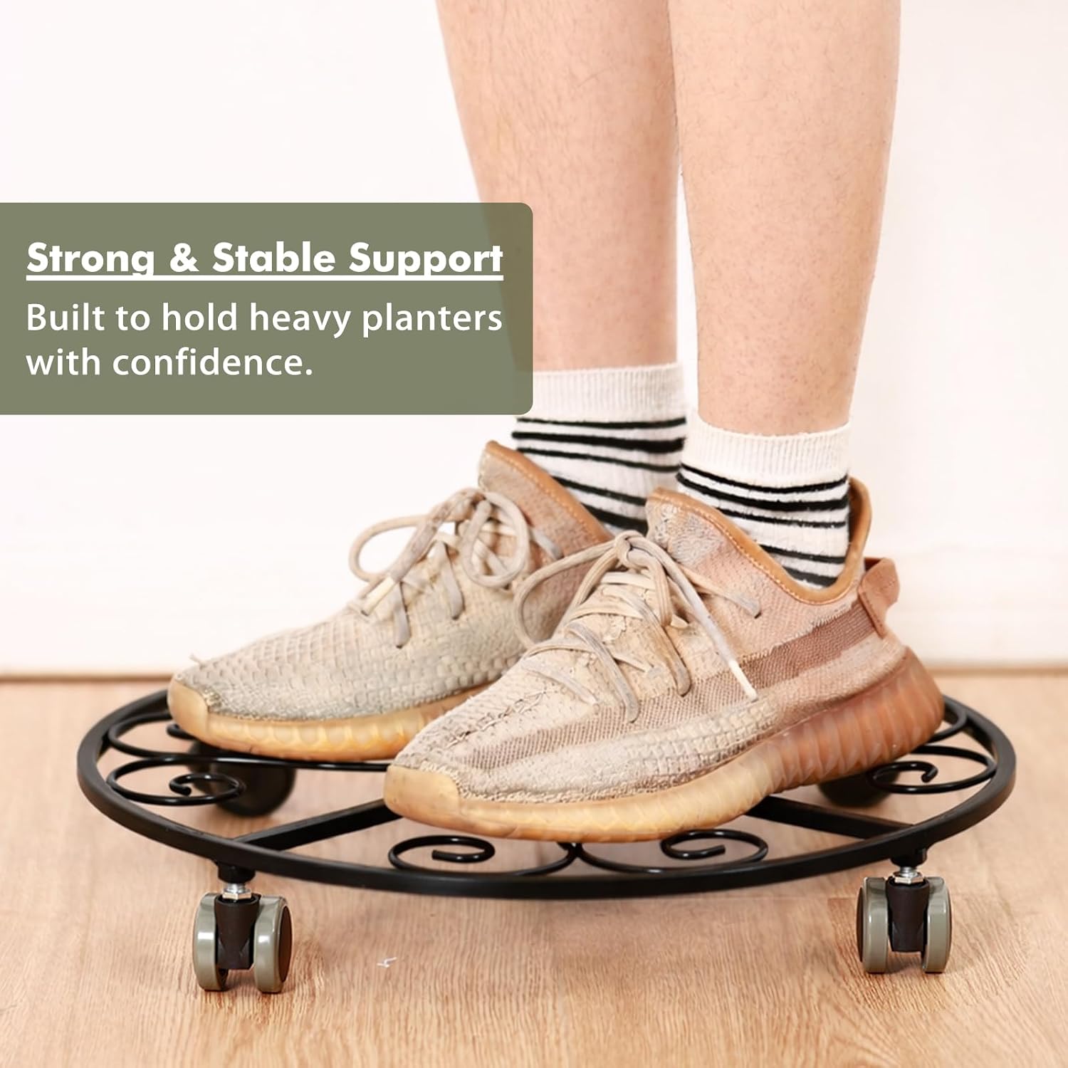 5 Pack Plant Caddy with Wheels Heavy Duty 16 Inch Large Metal Plant Stand with Wheels Plant dolly Rolling Plant Stand