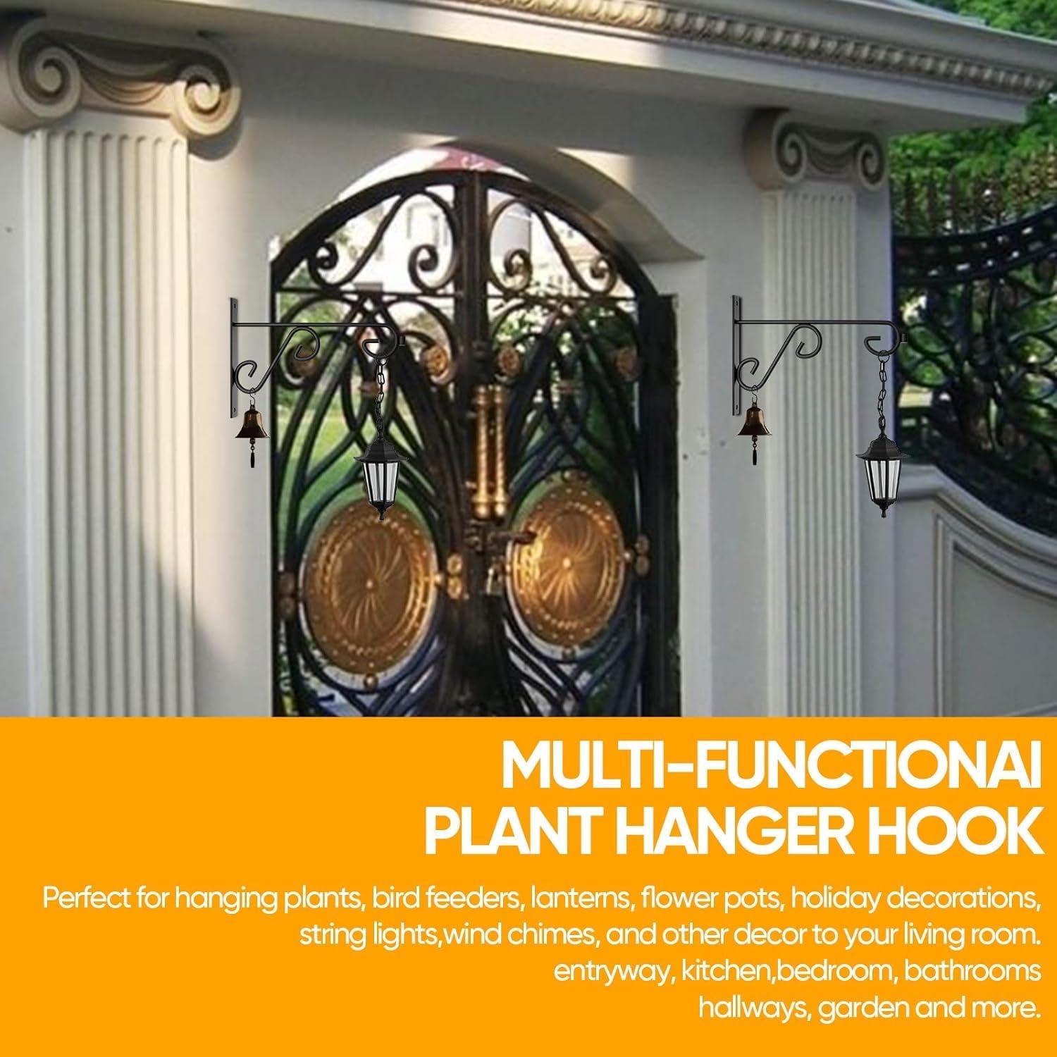 8Pack Plant Hanger Bulk 6In Metal Wall Hook,Anti-Rust Indoor Outdoor Wall Hangers for Bird Feeders, Planters, Lanterns