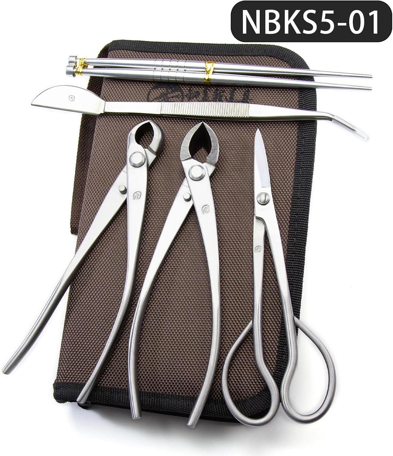 Small Size TianBonsai Bonsai Tools 5-Piece Alloy Steel Bonsai tool Kit In Cluding 180mm Long Handle Scissors / 180mm