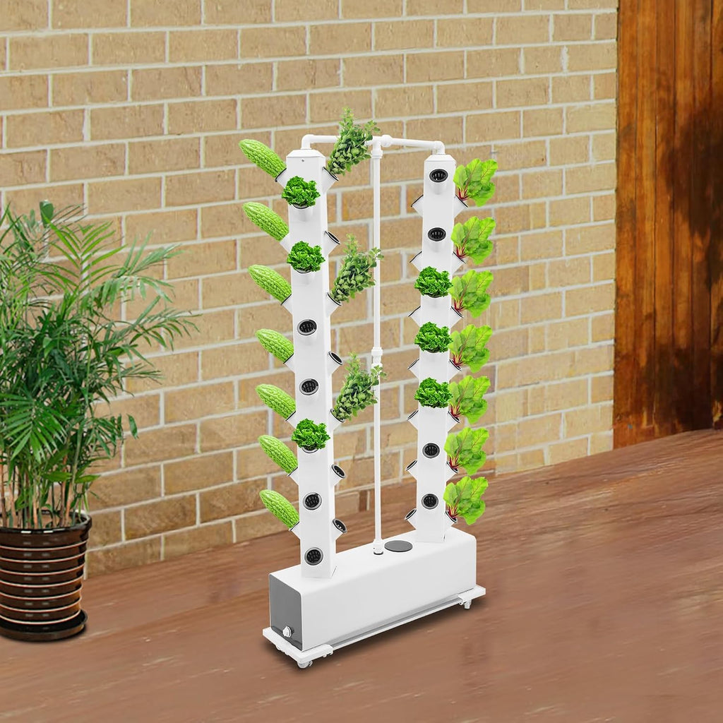 Vertical Hydroponics Growing System Kit, Indoor Growing System Planter Vertical Germination Kit Large Planting Baskets