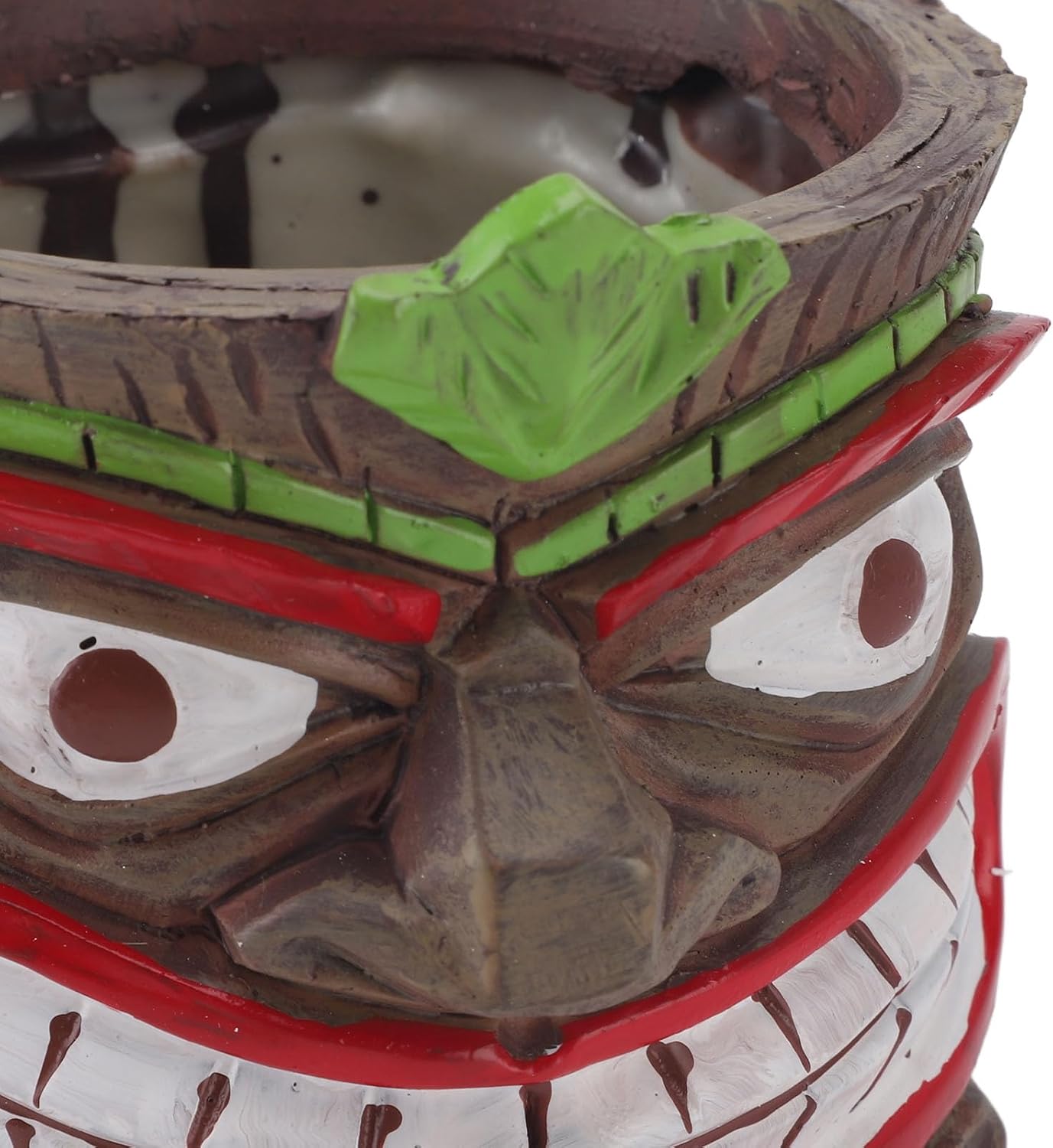 Funny Tiki Head Indoor Small Planter Pot, Totem Sculpture Planter Pot, Novelty Face Flowerpot with Hole, Resin UV Proof