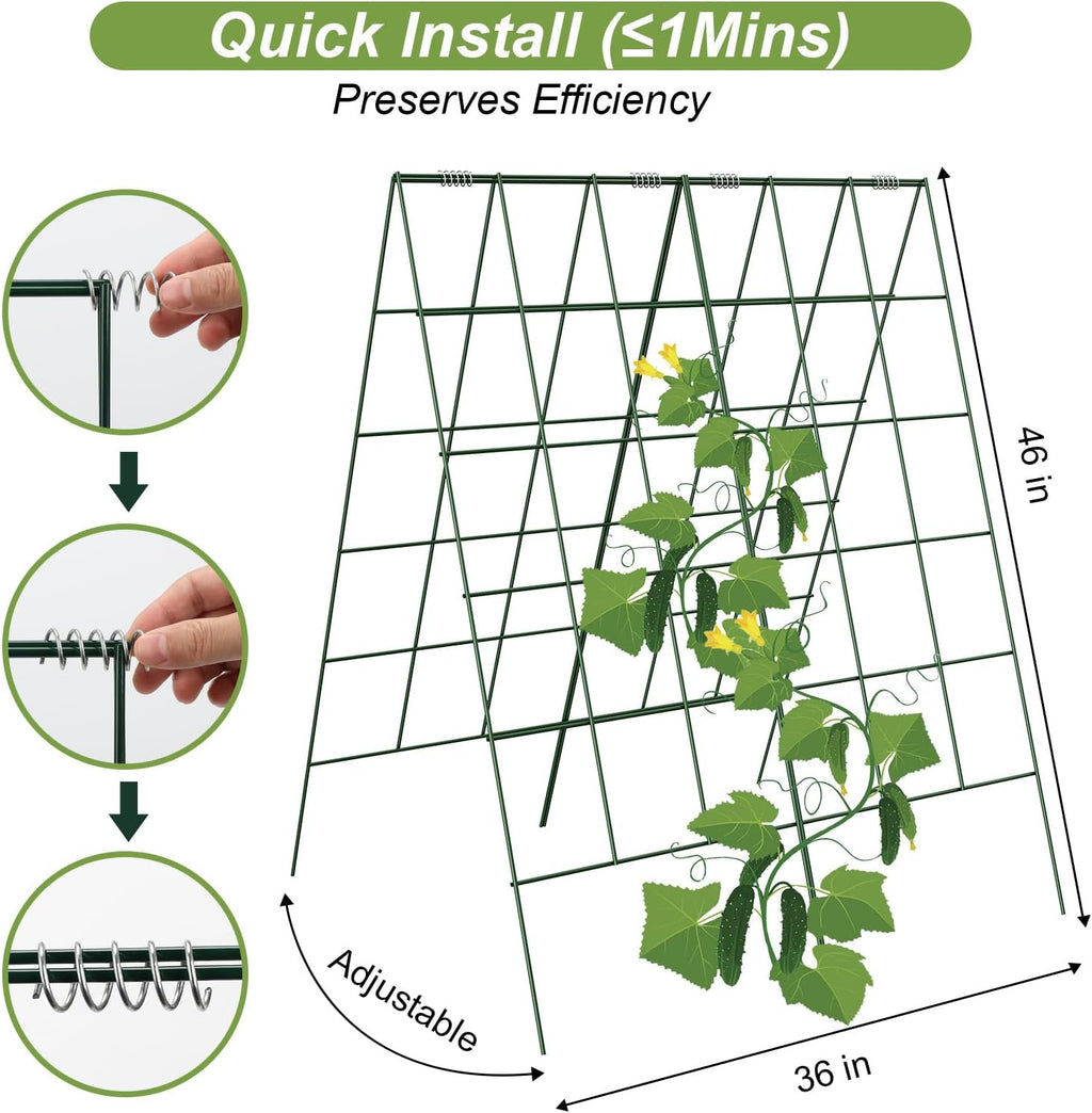 Amoskey Cucumber Trellis, Garden Trellis for Climbing Plants Outdoor, Foldable A-Frame Trellis, Cucumber Trellis for