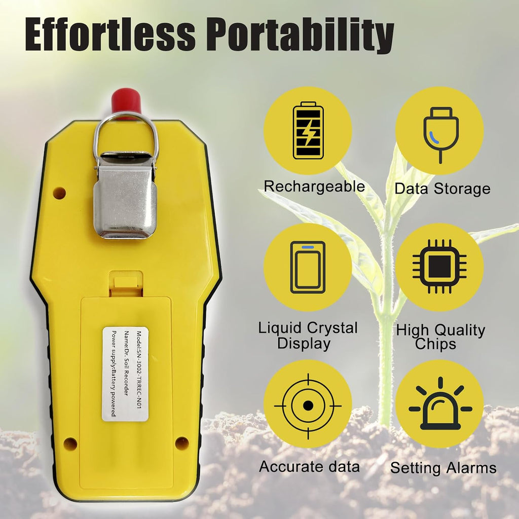 7 in 1 Soil Tester, Nitrogen Phosphorus Potassium NPK Tester, Handheld Soil PH Meter Kit, Temperature, Conductivity