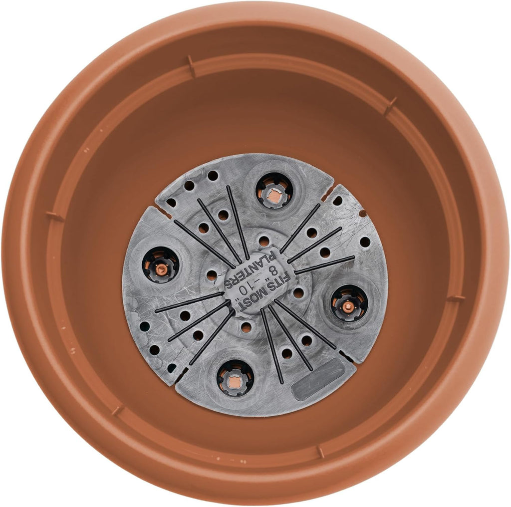 Bloem Ariana 12" Plastic Self-Watering Planter, Terra Cotta, 2-Pack | Self-watering disk at the bottom of each pot that