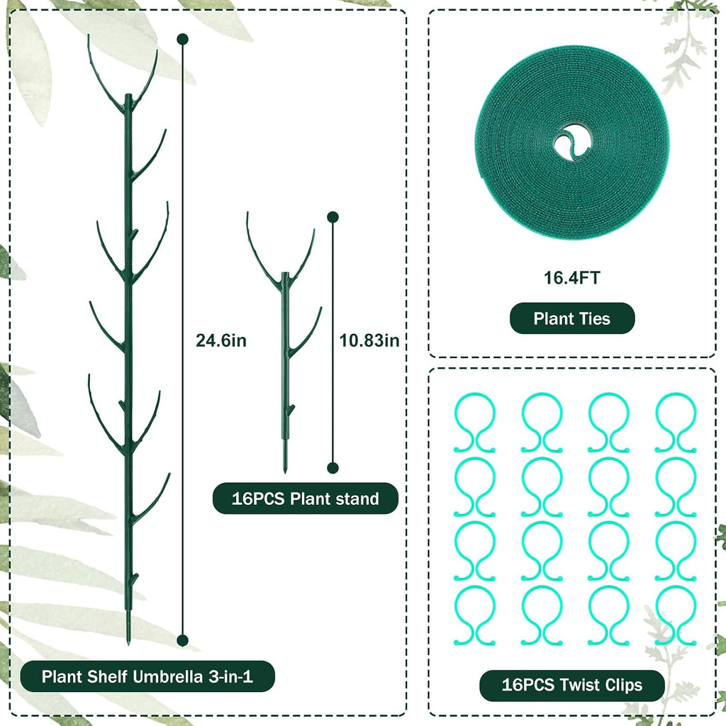 16Pack Stackable Plant Support Stakes, Monstera Plant Support | for Indoor Outdoor,Durable Trellis Garden Stakes for