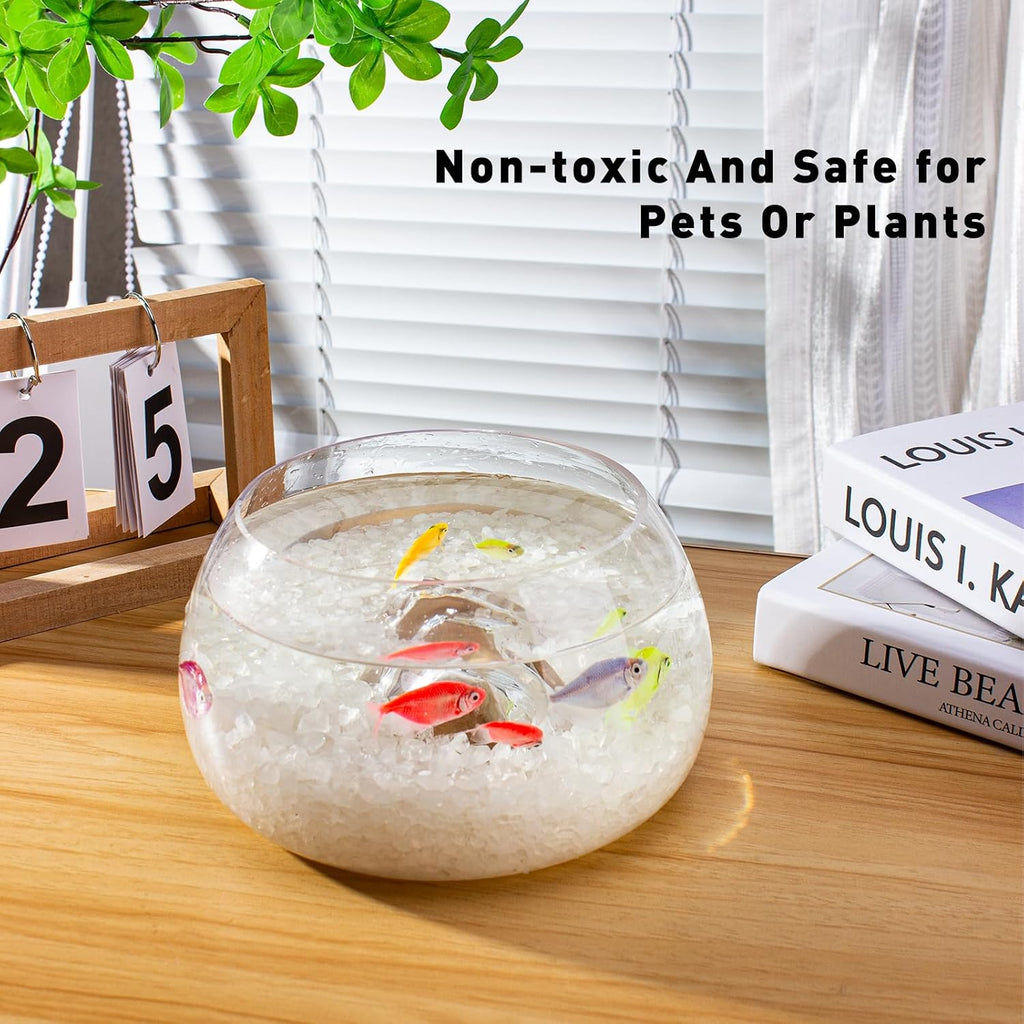 Small Clear Quartz Crystal Chips Aquarium Gravel Rocks Pebbles 3 Lb, Irregular Shaped Fish Tank Rocks Landscaping