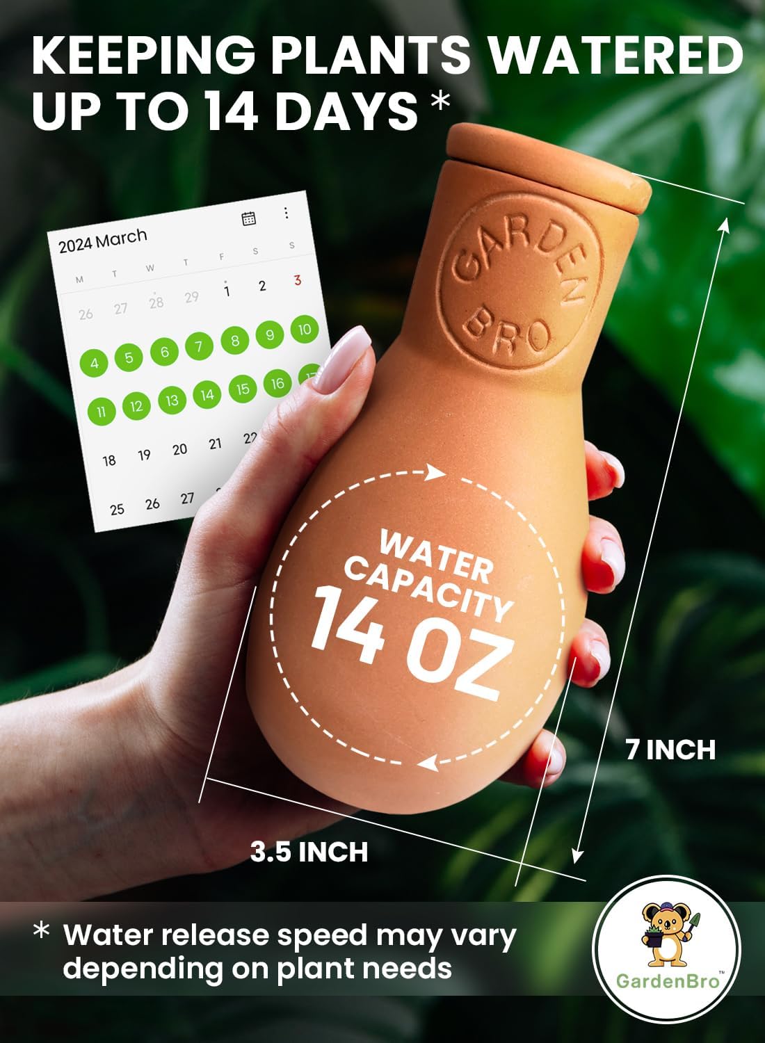 4 Pcs Ollas Terracotta Watering Pots Large - 14 Oz Terracotta Self Watering Globes For 1-week Easy To Refill - Clay