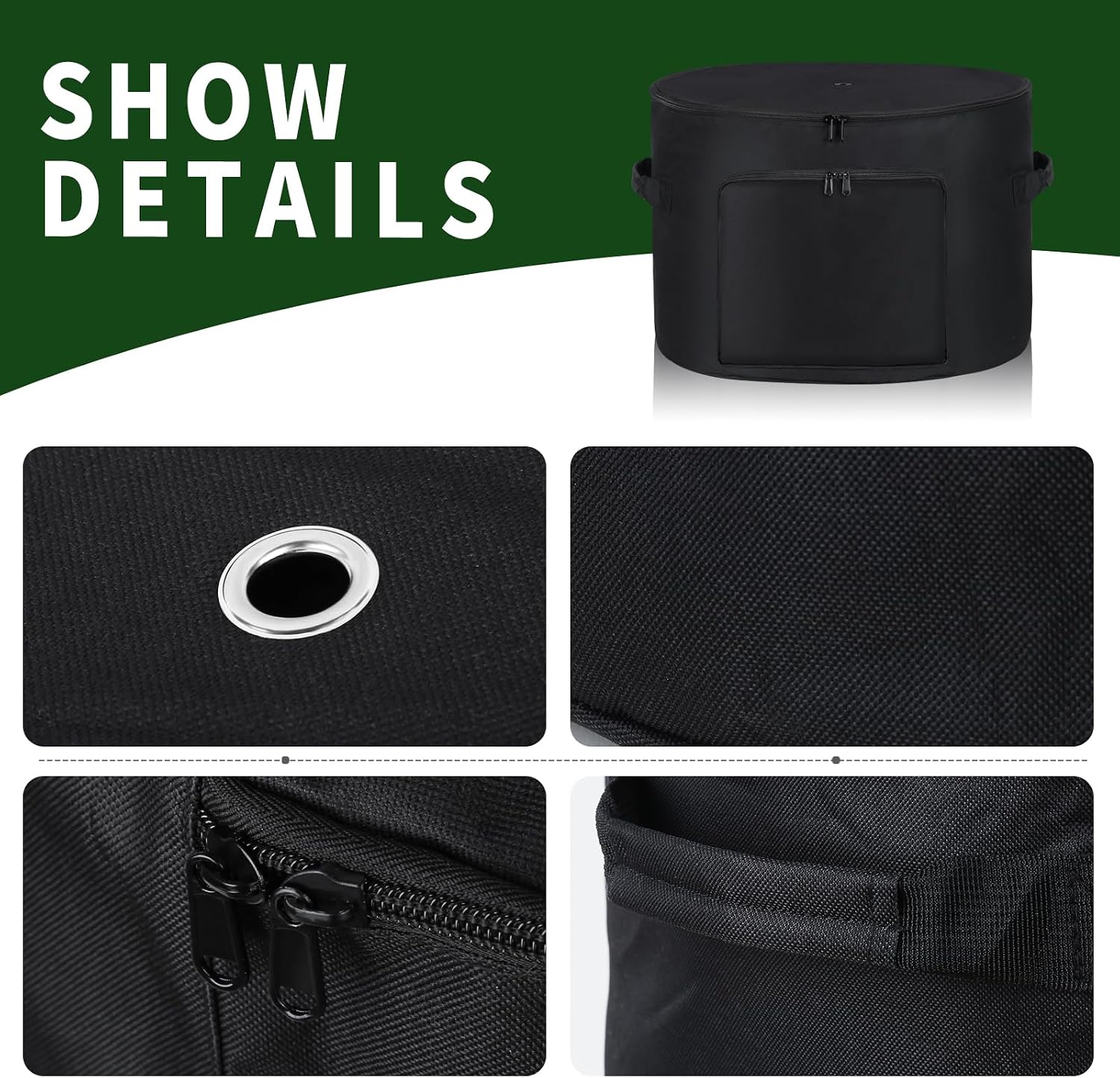 Garden Water Hose Holder Storage Bag Pot，Water Hose Hider，Holds 150 ft Hose ,Bottom With Drain Holes，Patio and