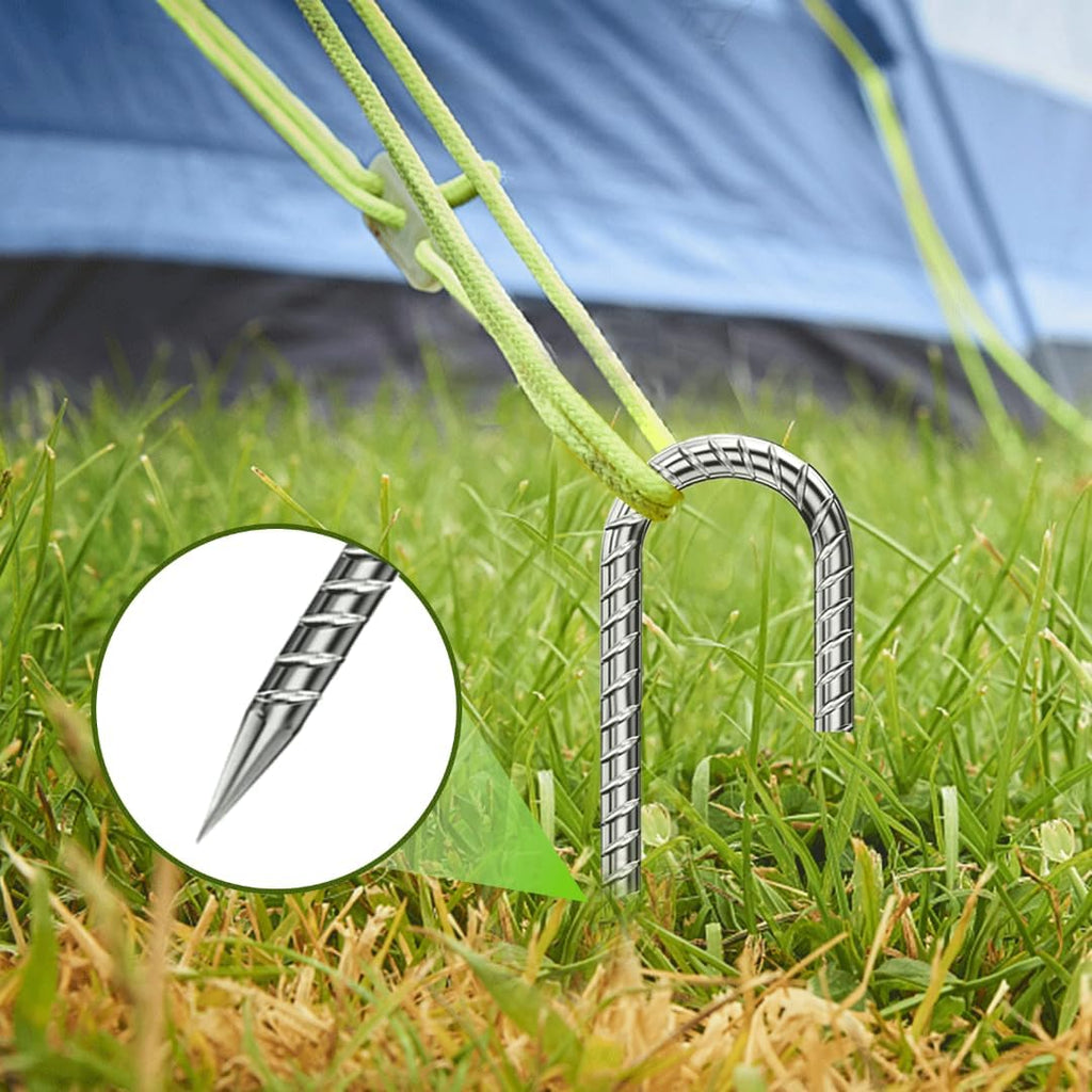 J-Hook-Rebar-Stakes-12 Inch, Ground Stakes Heavy Duty Rebar Stakes for Camping 50pcs Rebar Stakes Rust Proof Coated