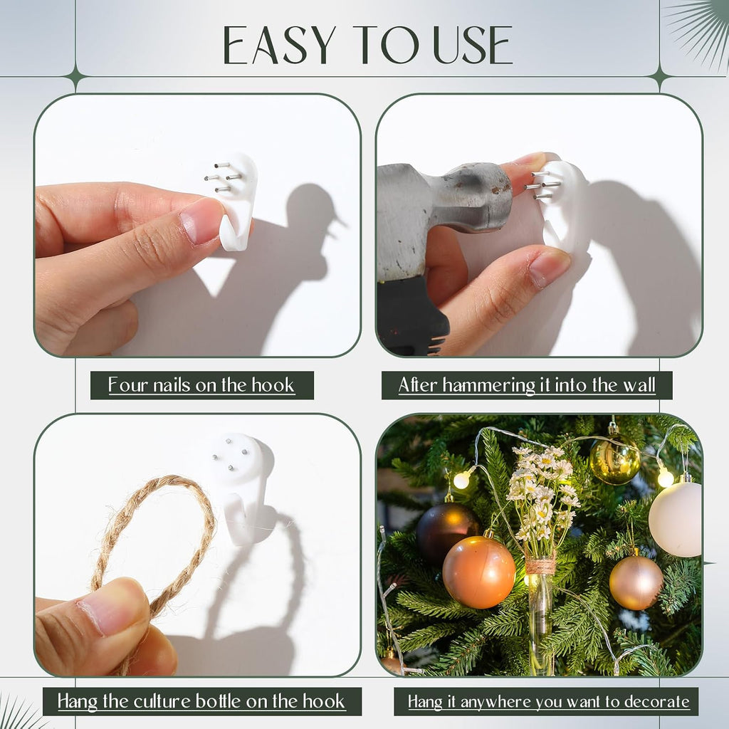 24 Pack Plastic Hanging Propagation Tubes Propagation Station Vases Wall Hanging Plant Vase for Planters Hydroponic