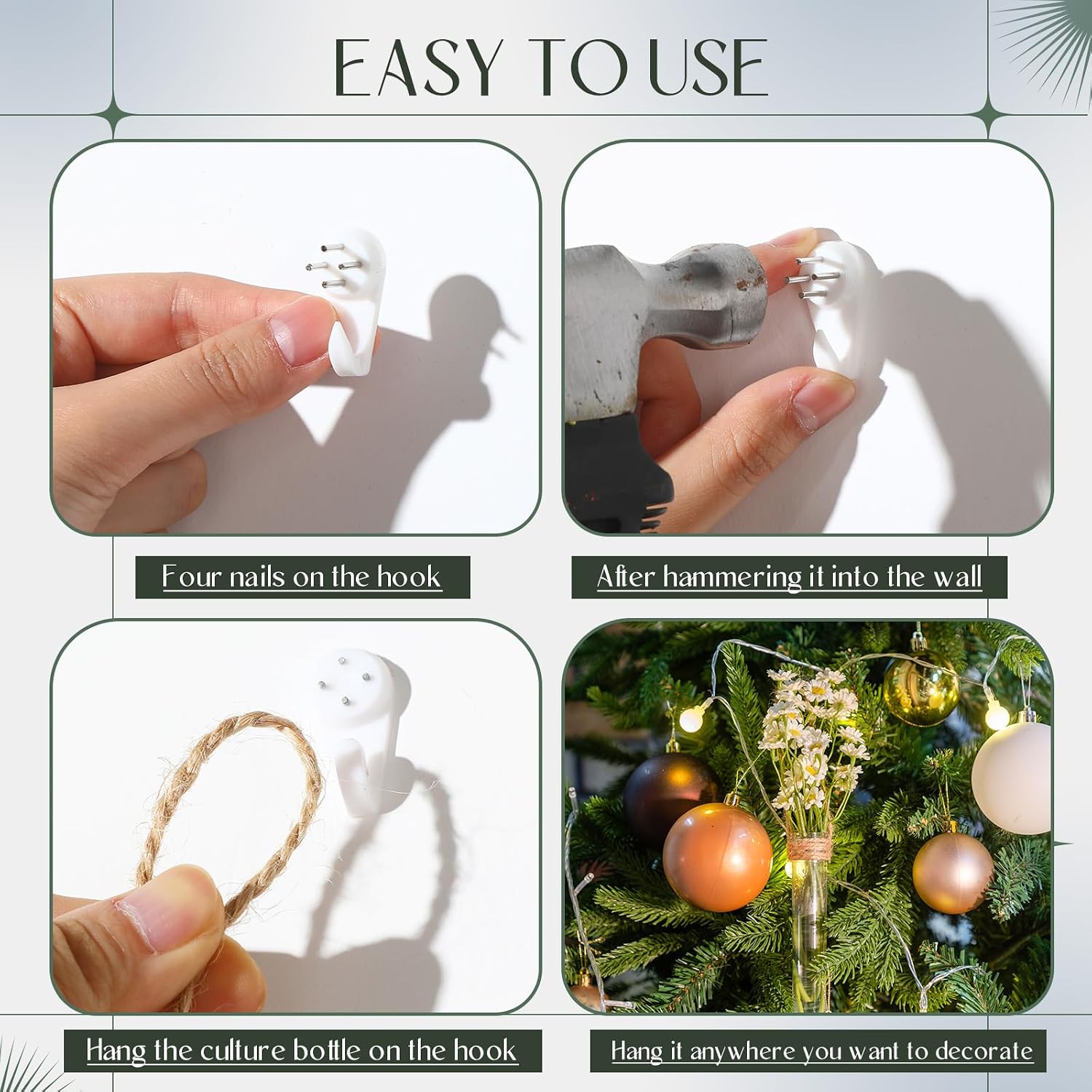 24 Pack Plastic Hanging Propagation Tubes Propagation Station Vases Wall Hanging Plant Vase for Planters Hydroponic