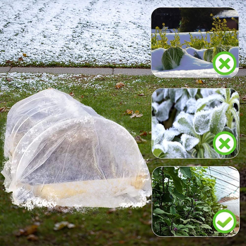 Frost Cloth Plant Freeze Protection, 7x100 Ft Floating Row Cover | Frost Blanket for Garden Beds, Winter Plant Cover