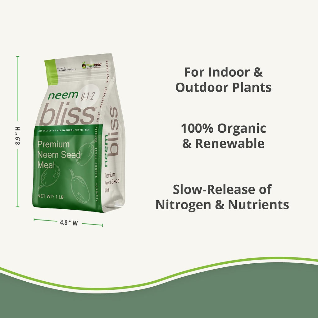 Neem Bliss (1lb) + Amino Bliss (1lb) - Neem Cake for Plants & Amino Acids for Plants - Neem Seed Meal Organic