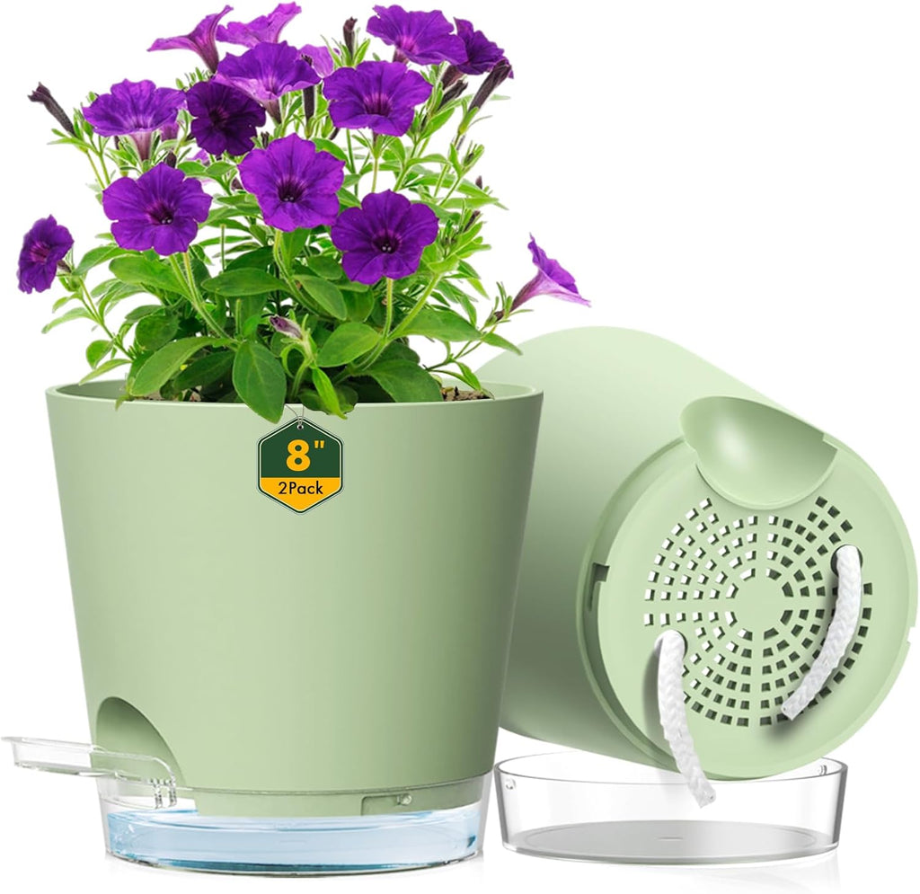 homenote 6.7 Inch Clear Plastic Nursery Pots with Drainage Holes (15 Pcs)