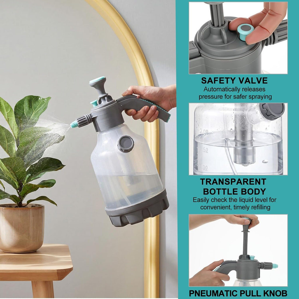 2 Set 0.8 Gallon Pump Sprayer Handheld Plant Water Spray Bottles 3l Garden Adjustable Clear Pump Sprayers with Nozzle