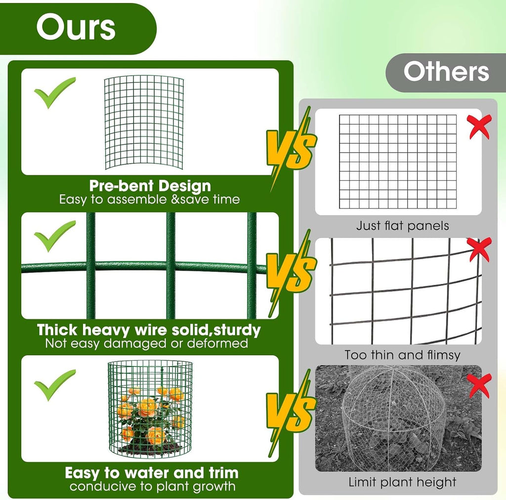 10 Pack Plant Protectors from Animals | 30PCS 13"x13" Metal Wire Mesh Garden Plant Cages for Gardening Supplies