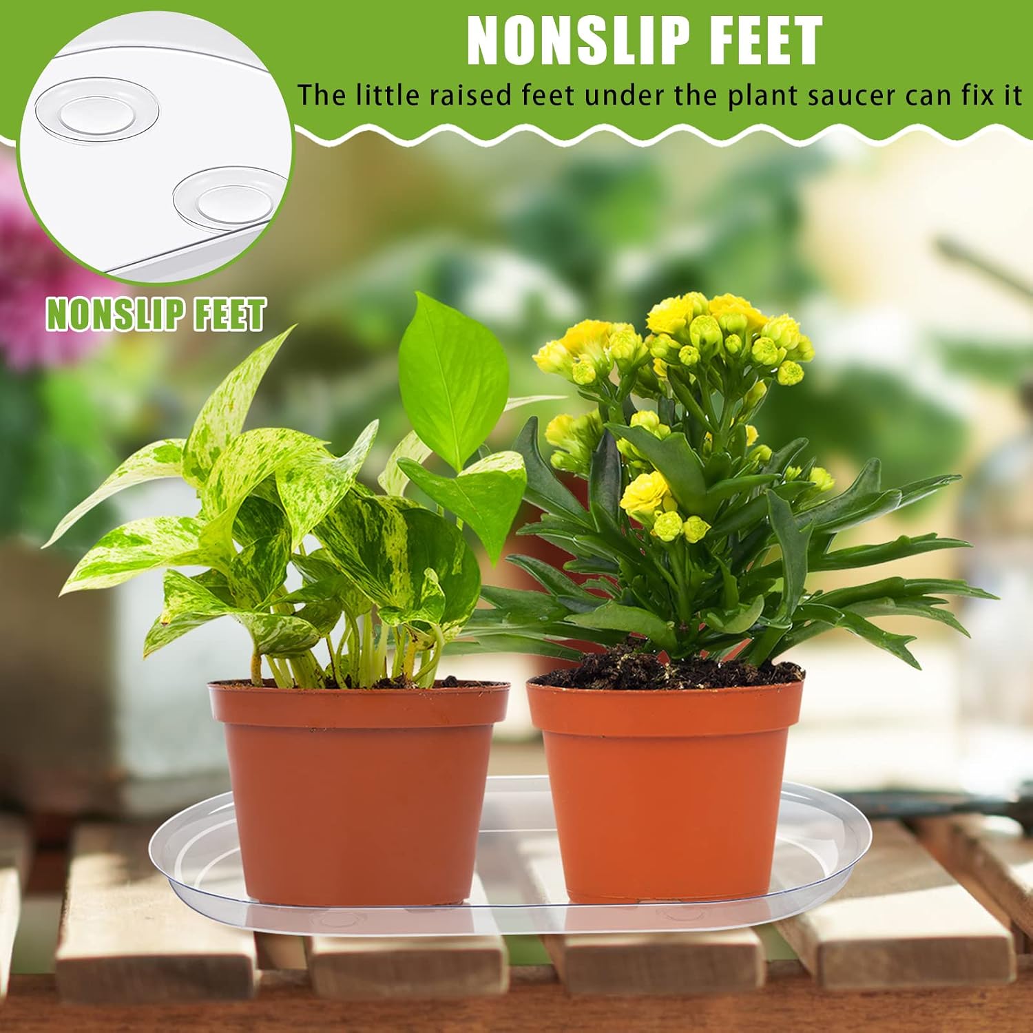 10 Pcs 12 x 6 Inch Plant Tray Plastic Plant Saucer Window Sill Tray Rectangular Drip Trays Plastic Oval for Indoors