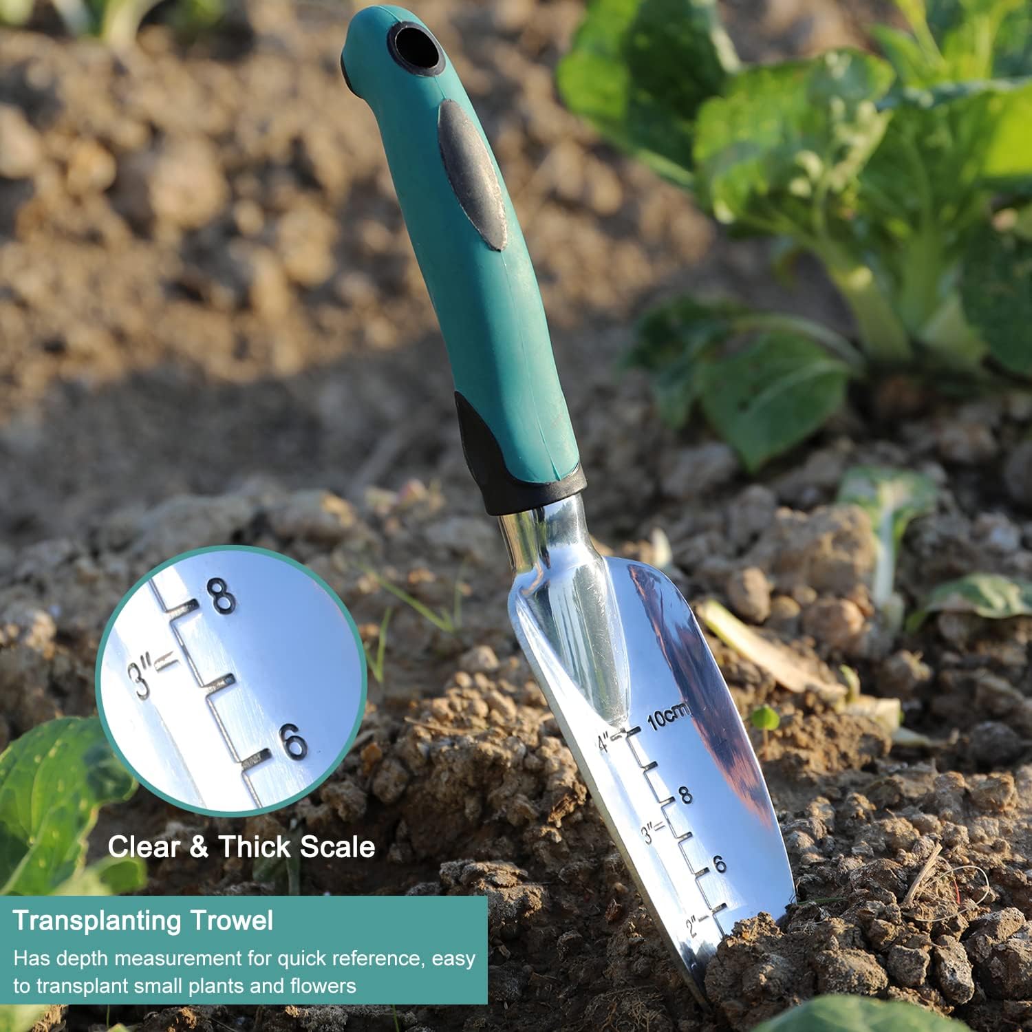 FANHAO Garden Tools Set, 3 Piece Heavy Duty Gardening Tools Cast Aluminum with Soft Rubberized Non-Slip Handle, Durable