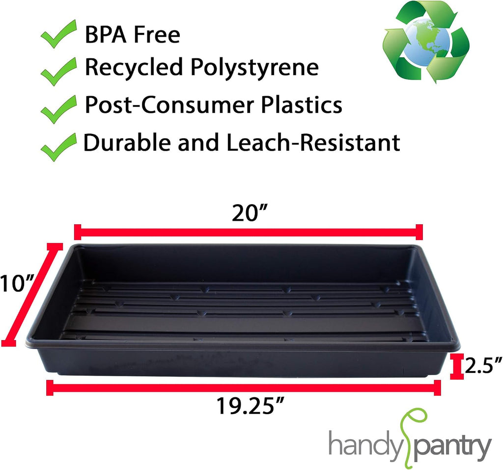 Handy Pantry 10-Pack 1020 Garden Growing Trays Without Drain Holes 10" x 20 | Plastic Plant Trays No Holes for