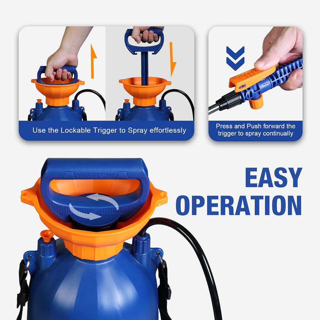 WADFOW 2.11 Gallon Pump Pressure Sprayer, Lawn & Garden Water Spray Bottle for Pests Controlling, Garden Watering and