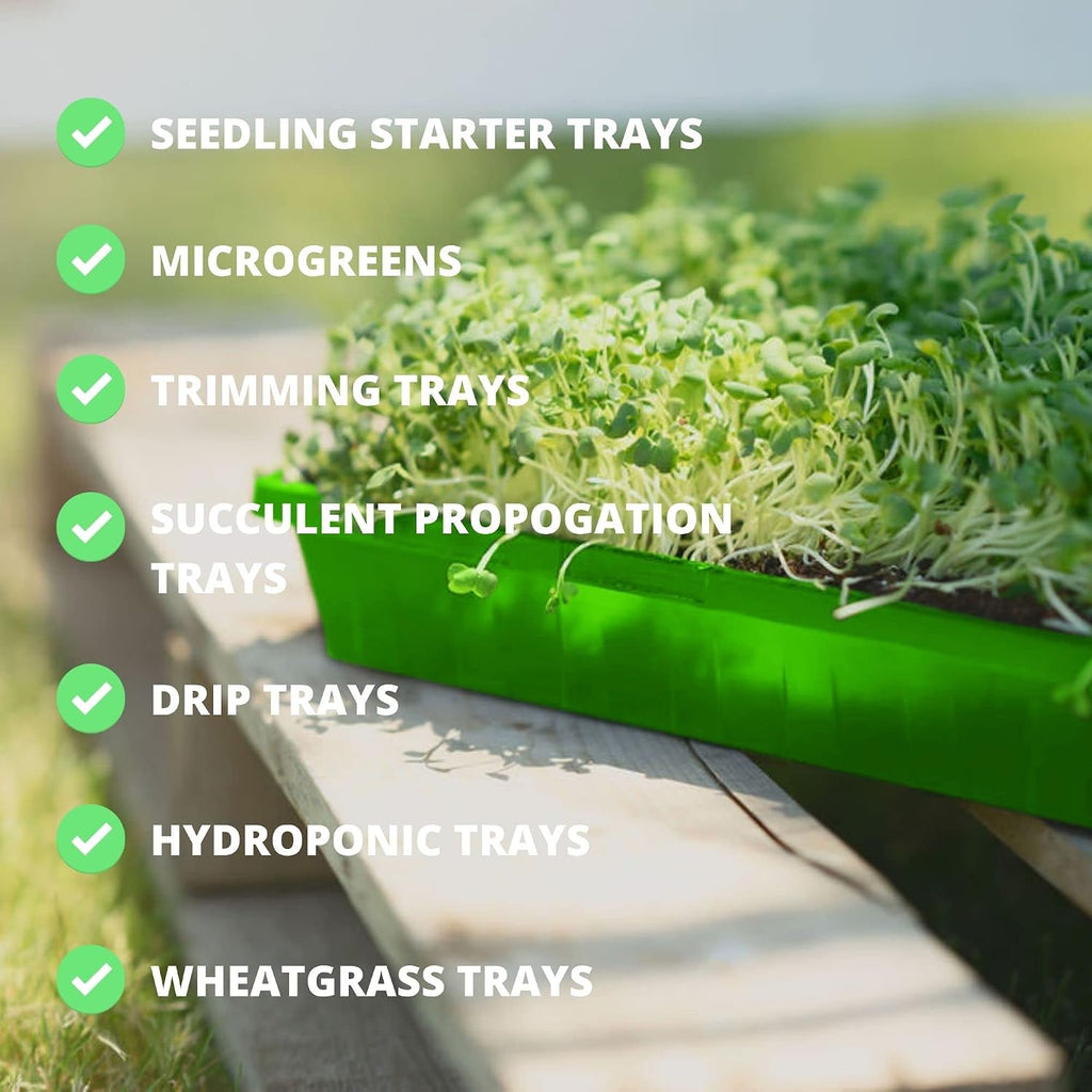 1020 Seed Starting Trays, Plant Tray, Microgreens Growing Trays, Plastic Seed Trays, Reusable Seedling Tray, 5-Pack