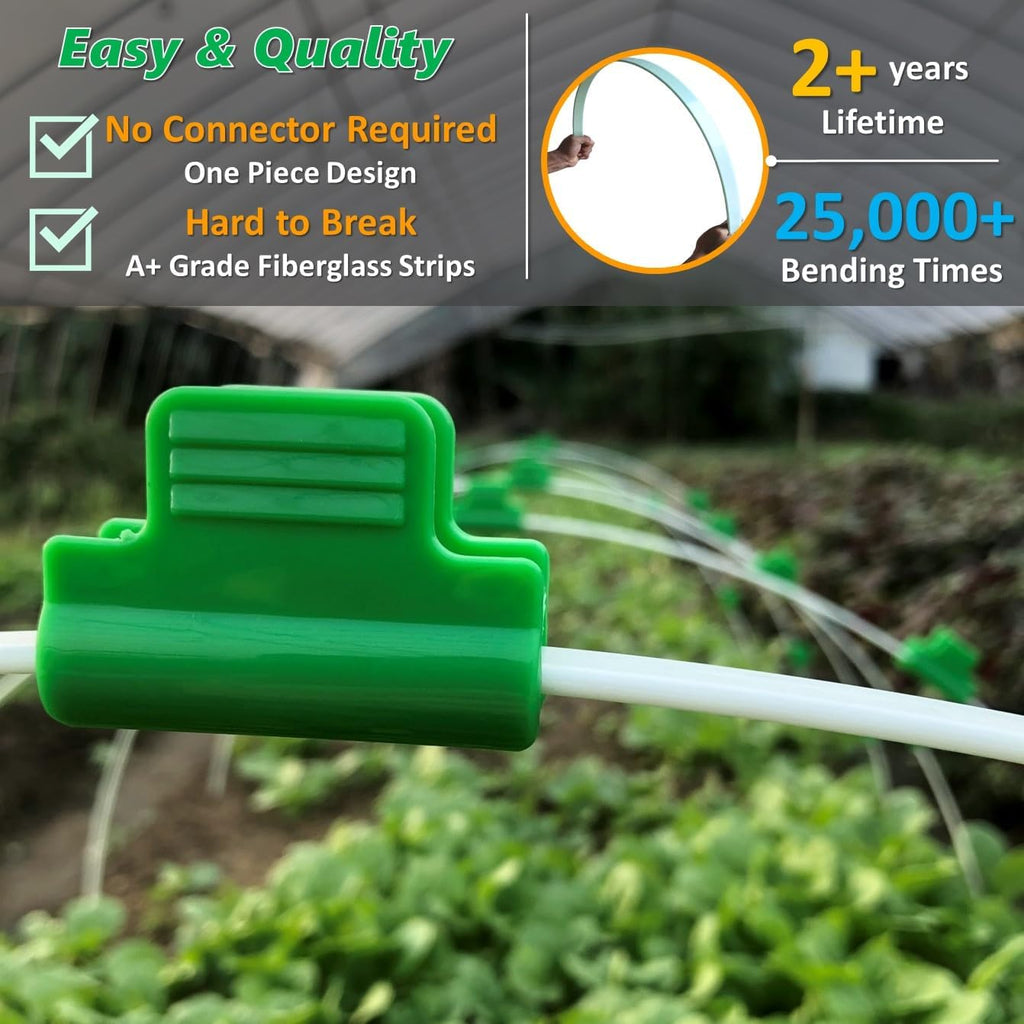 Greenhouse Hoops for 2-4ft Wide Raised Beds, 6.56ft Long Super Bendable Fiberglass Garden Hoops, Weather Resistant Grow