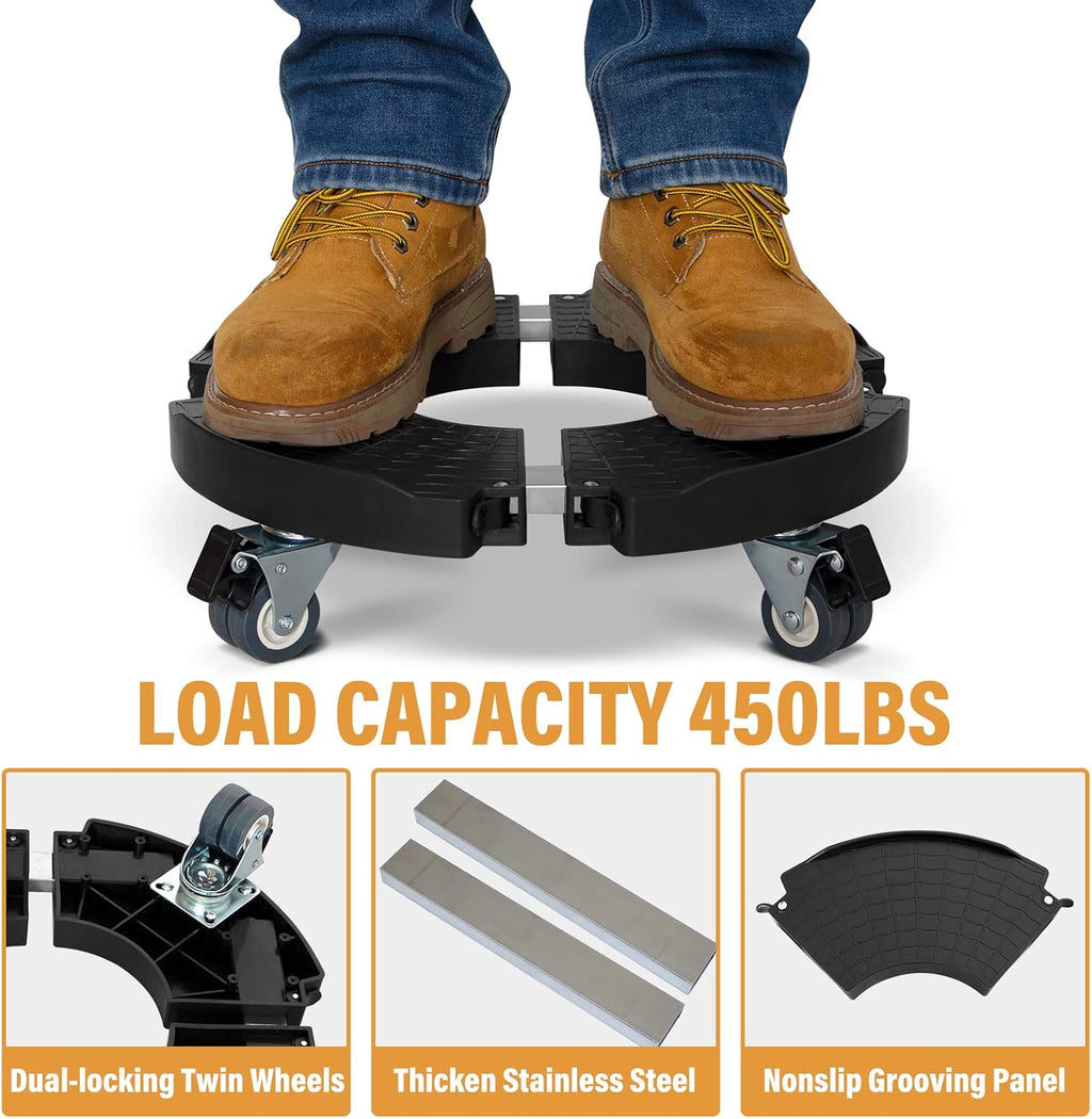 2pk Rolling Plant Stand with Wheels,15-21 Adjustable Heavy Duty Plant Caddy | Plant Dolly with Wheels for Indoor