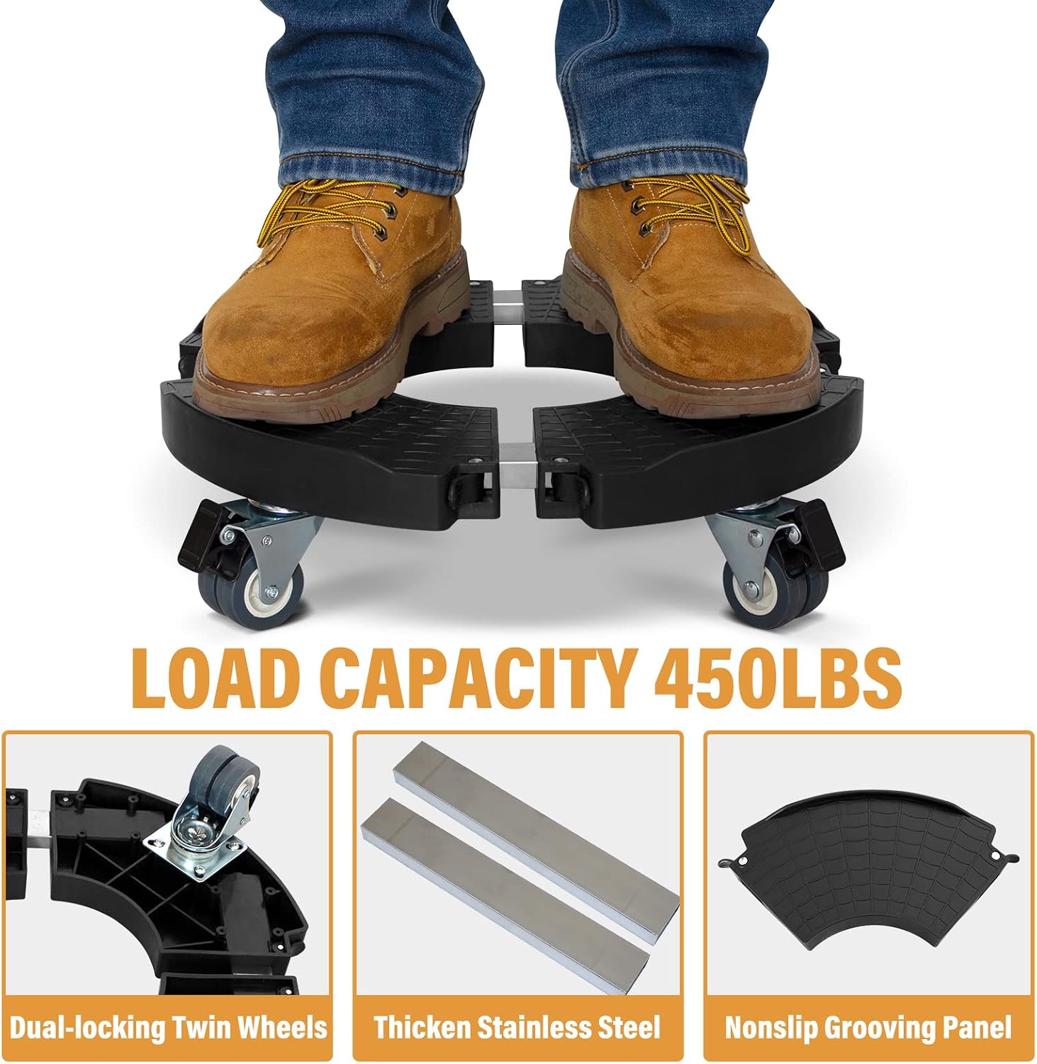 2pk Rolling Plant Stand with Wheels,15-21 Adjustable Heavy Duty Plant Caddy | Plant Dolly with Wheels for Indoor
