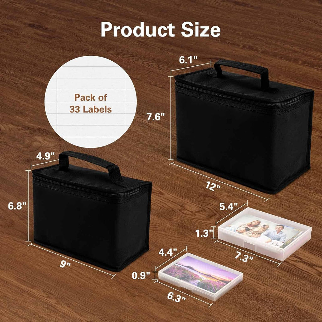 Barhon Photo Storage Boxes Set - 8 Pack 4x6 and 8 Pack 5x7, Photos Case Containers with Bag, Multi-Sized Seed Organizer