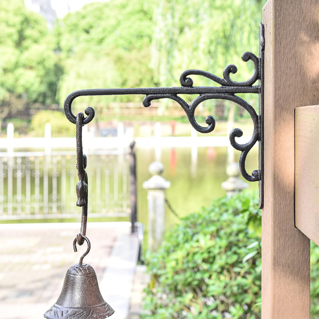 Sungmor Cast Iron Wall Hook Plant Hangers - 2PC Black | Home & Garden Heavy Duty Hanging Bracket Plant Hooks - Hanging
