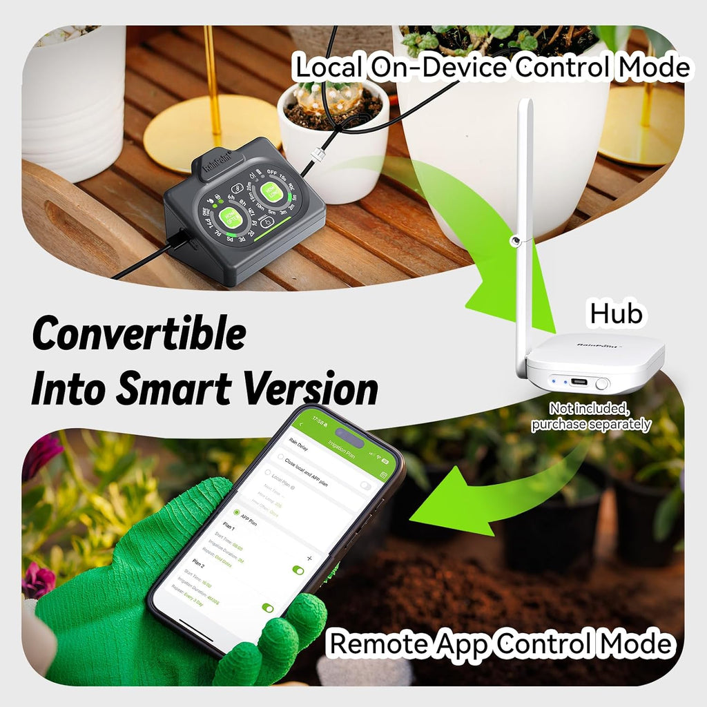 RAINPOINT Programmable Solar Drip Irrigation System for Indoor Houseplant Support Up to 15 Plants, Compact Vacation