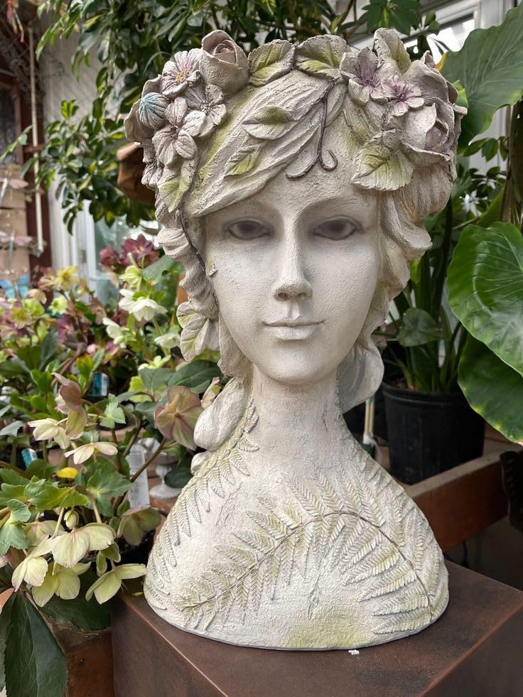 DiliComing Head-Planter Face-Planters Pot - 10 Inch Flower Pots Outdoor with Drainage Hole, Face Flower Pot Head