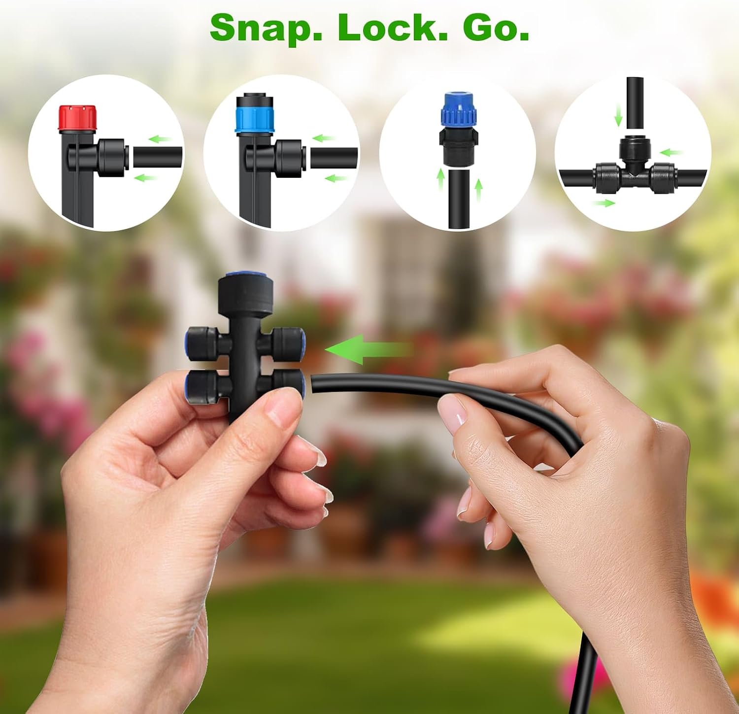 250FT Drip Irrigation System Kit New Quick-Connect, Automatic Garden Watering Misting System for Greenhouse, Yard
