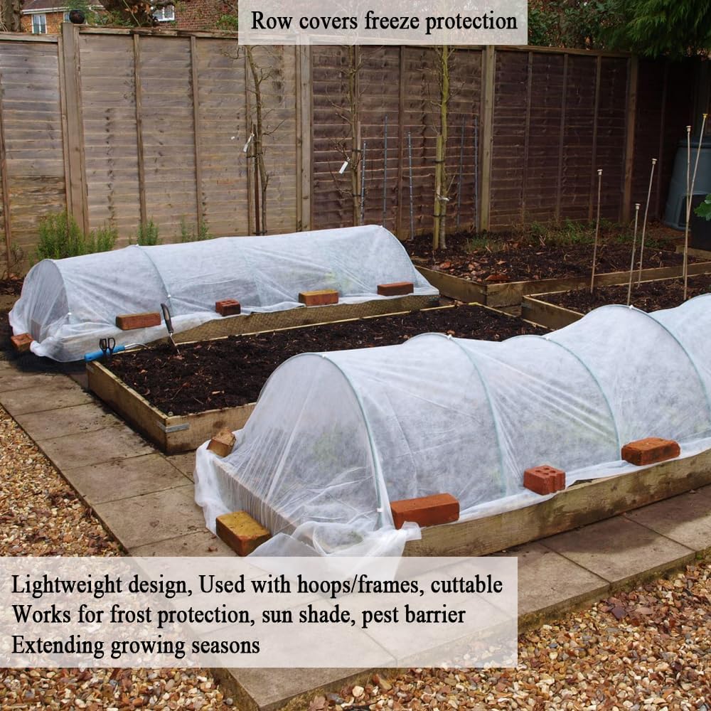 Frost Cloth Plant Freeze Protection, 7x100 Ft Floating Row Cover | Frost Blanket for Garden Beds, Winter Plant Cover