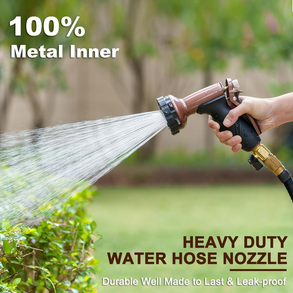 FANHAO 7 Spray Patterns Metal Garden Hose Nozzle with Lockable Trigger | Rustproof Hose Sprayer Nozzle Heavy Duty