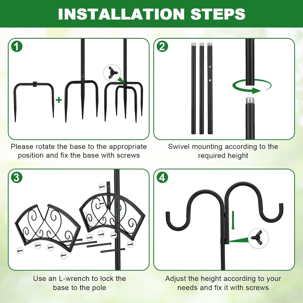 Garden Hose Holder, Freestanding Hose Stand for Outside, 150FT Hose Storage Organizer with 5-Prong Base and Shepherd