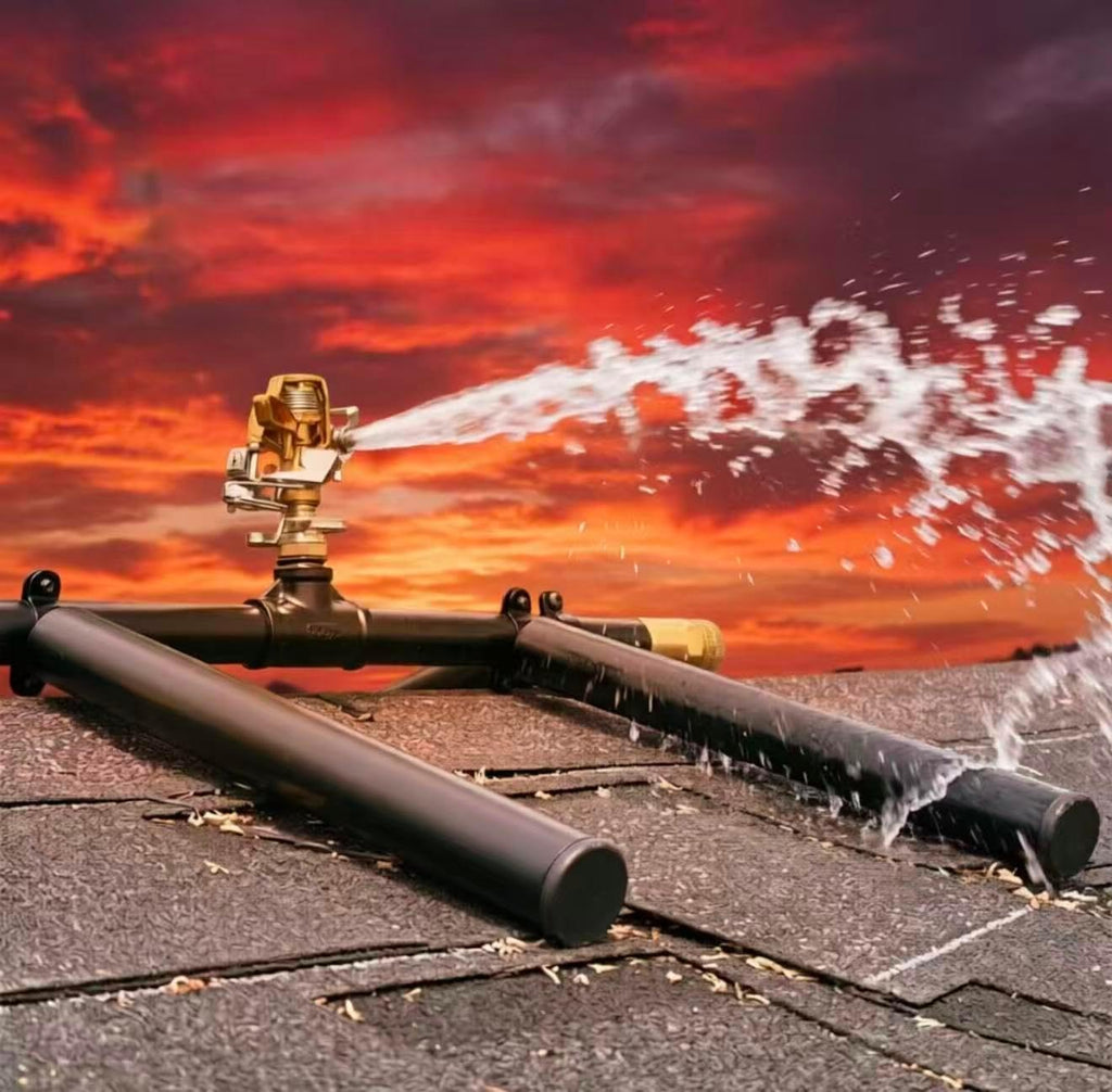Roof Sprinkler System for Wildfire Defense – Roof Top Sprinklers Protect Homes from Embers, Sparks, and Heat | Outdoor