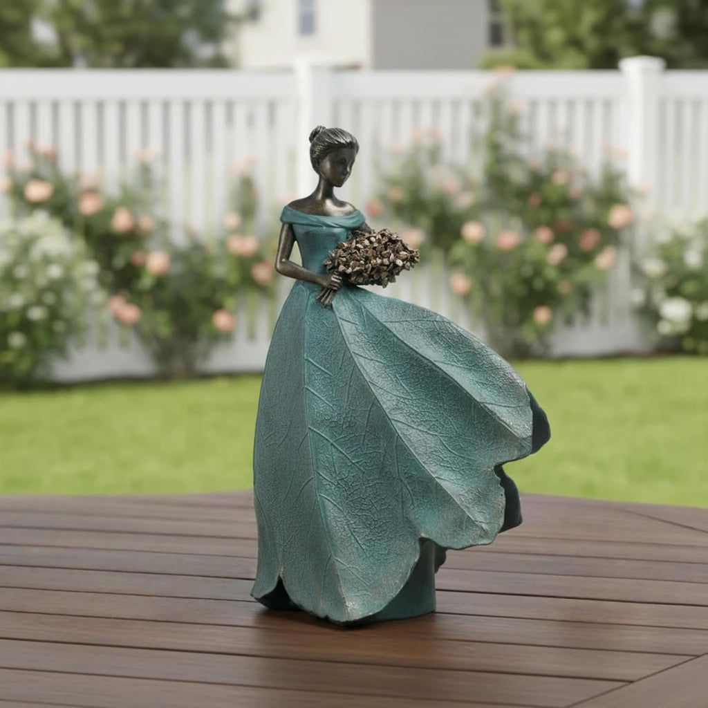 Guichifun Fairy Statue Leaf Angel Girls 7.5 x 4.5 x 11.5 Inch | Resin, Home Garden Patio Decor, Memorial Gift for Mom