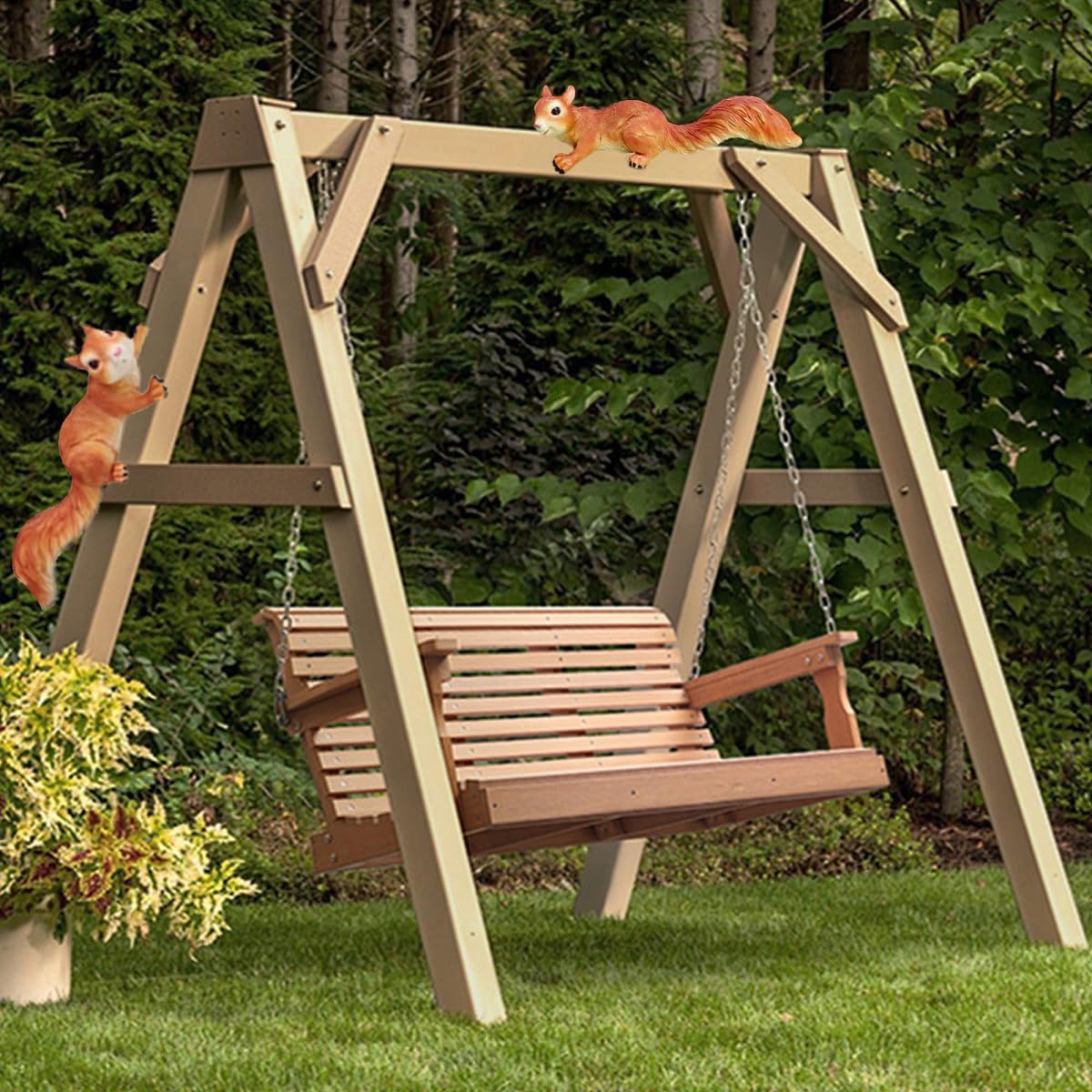 Squirrel Garden Statue Outdoor Decor, 13.8''(L)Resin Squirrel Figurine | Resin Squirrels Sculpture Decoration for Yard