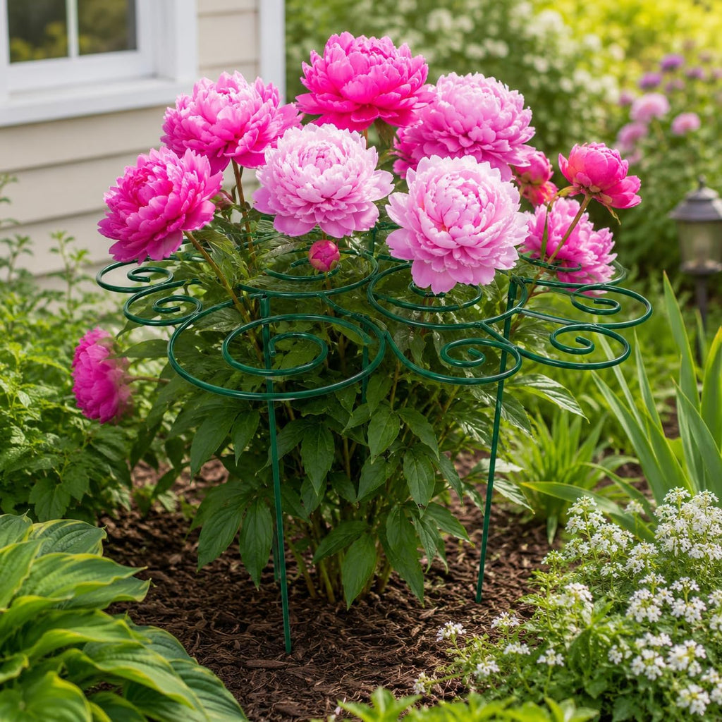 Peony Cage Stand, Garden Plant Support Stake, Peony Ring
