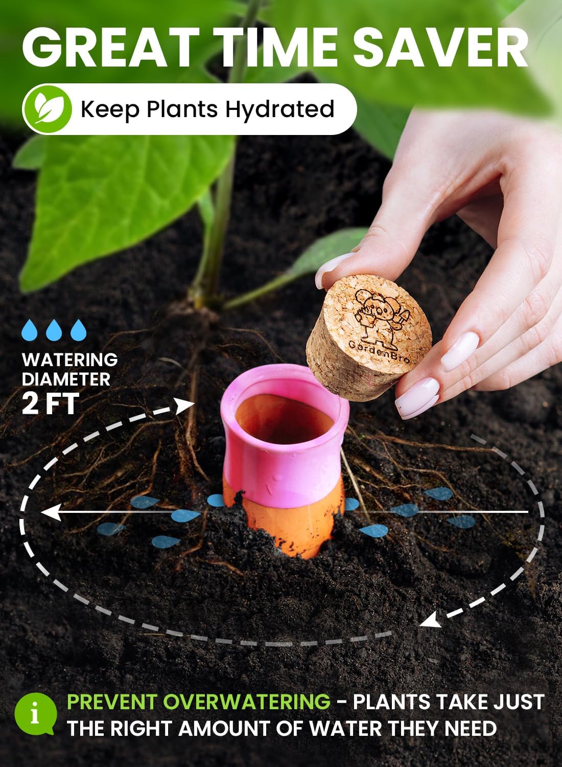 4 Pcs Ollas Terracotta Watering Pots Large - 14 Oz Self Watering Planter Insert Olla Watering System For 1-week Easy To