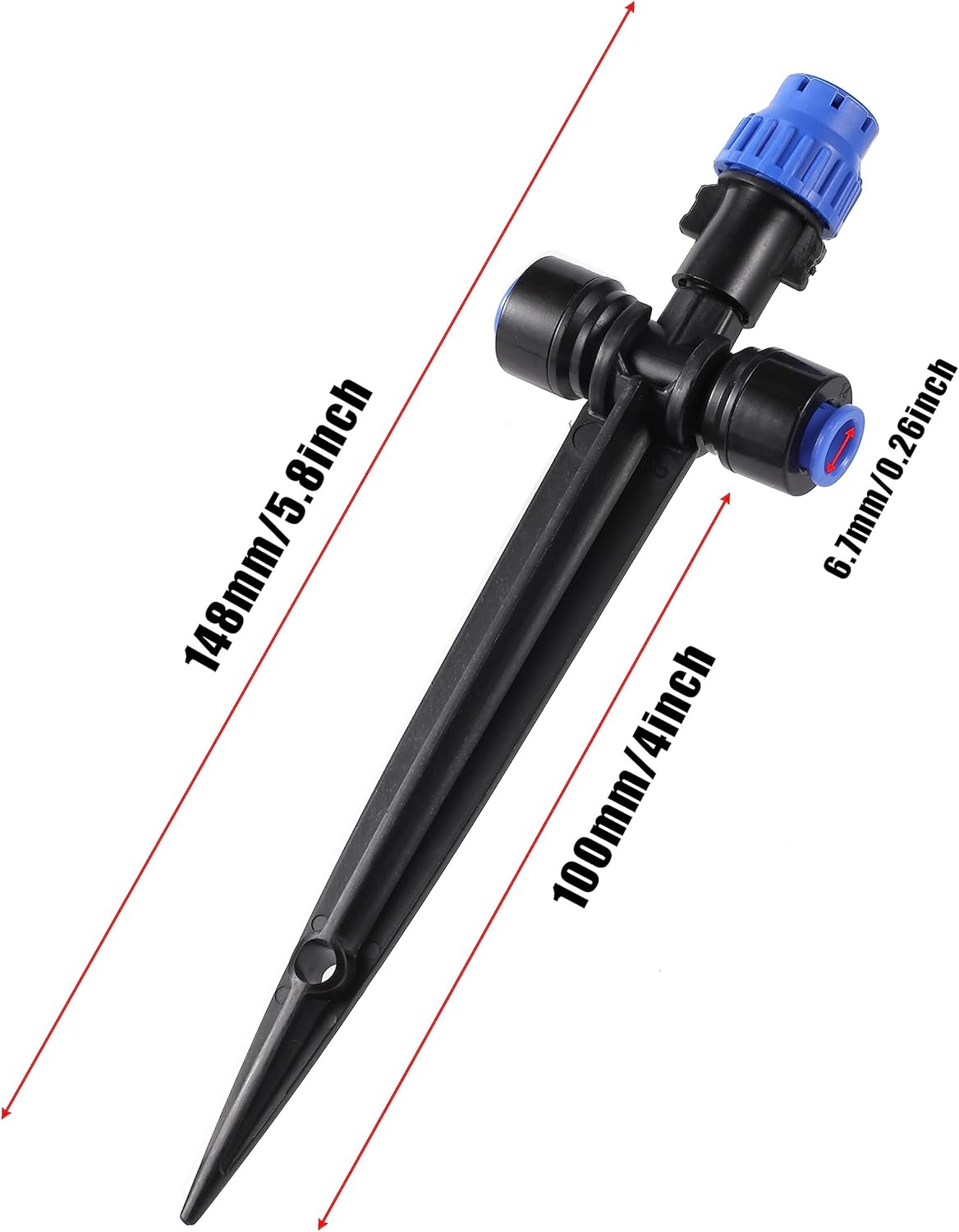 HUISUYTON 36 Pcs Push-to-Fit Drip Irrigation Emitters for 1/4 inch Tubing | Quick-Connect Drip Emitters on 5.8" Sturdy
