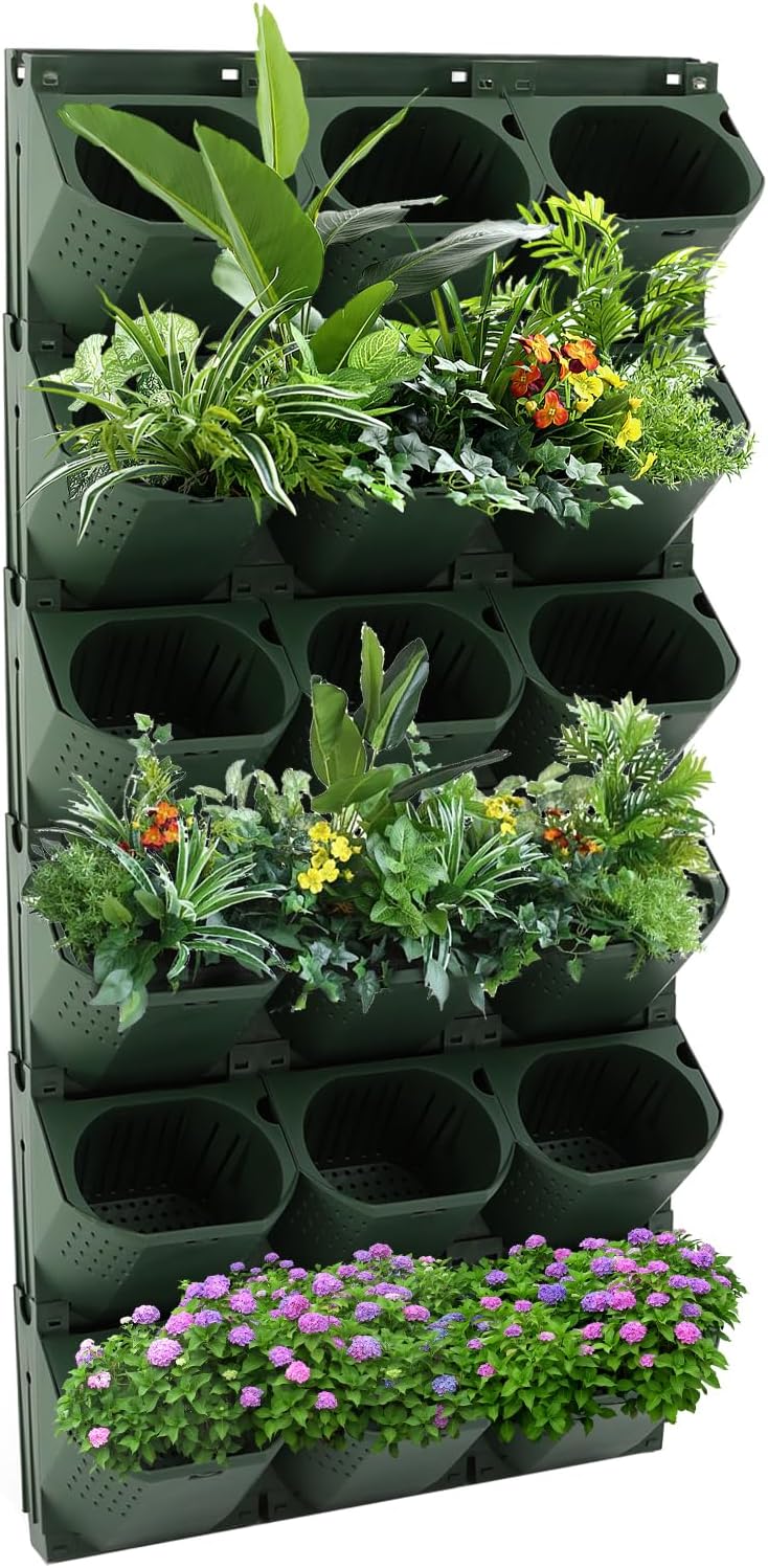 Self Watering Wall Planter | 36 Pots Vertical Garden Planter for Indoor Plants | Wall-Mounted Stackable wall planter