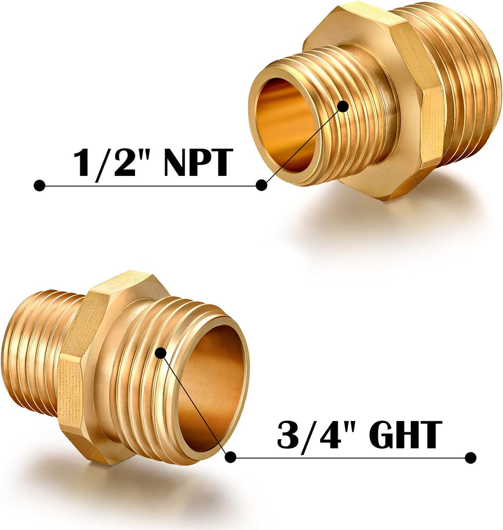 Garden Hose Fittings Connectors Adapter Solid brass Brass Repair Male faucet leader coupler dual water hose